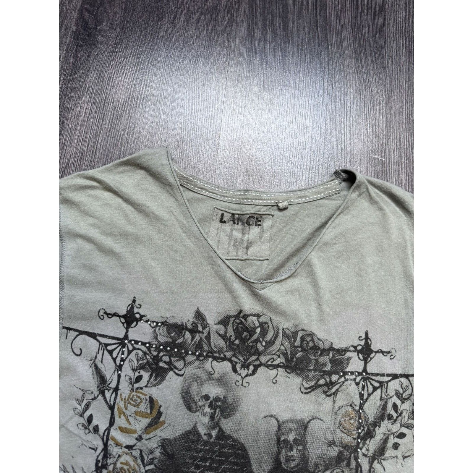 Japanese Brand Y2K Scull Print Demonic Avantgarde vintage t-shirt Size US L / EU 52-54 / 3 - 4 Thumbnail