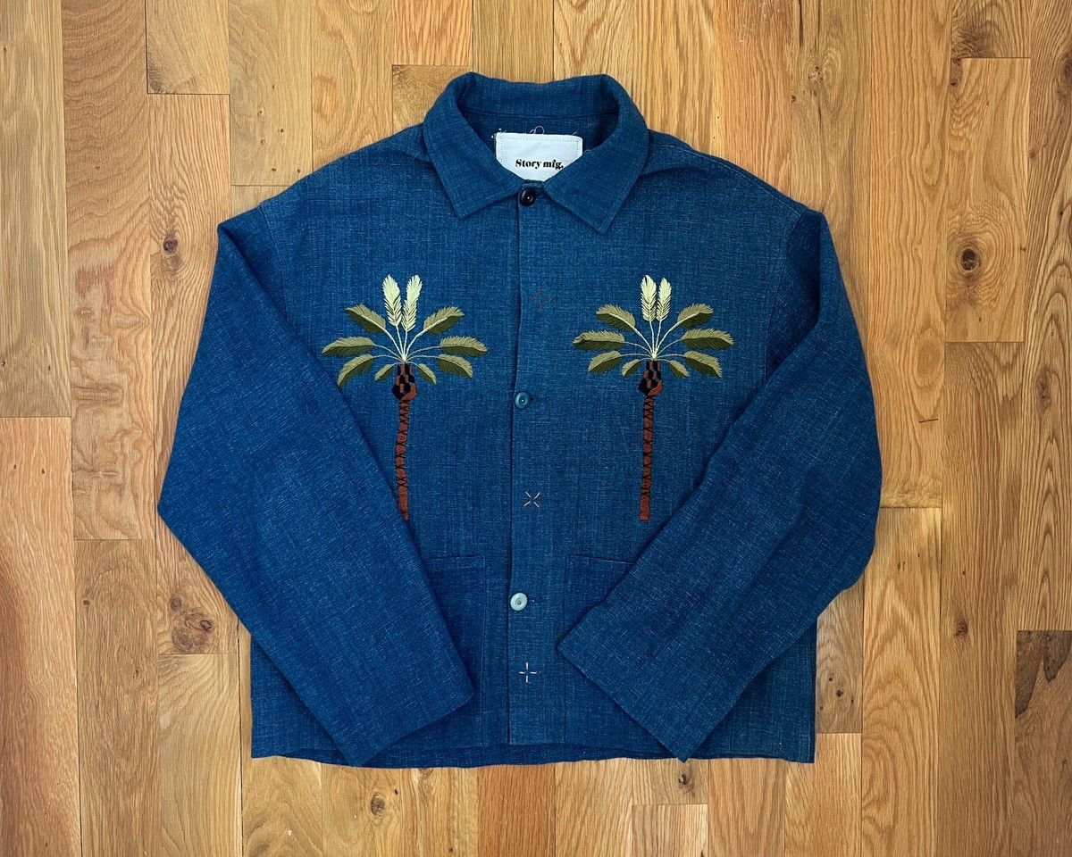 Story Mfg. Short on Time Jacket - Indigo Handloom Double Date  