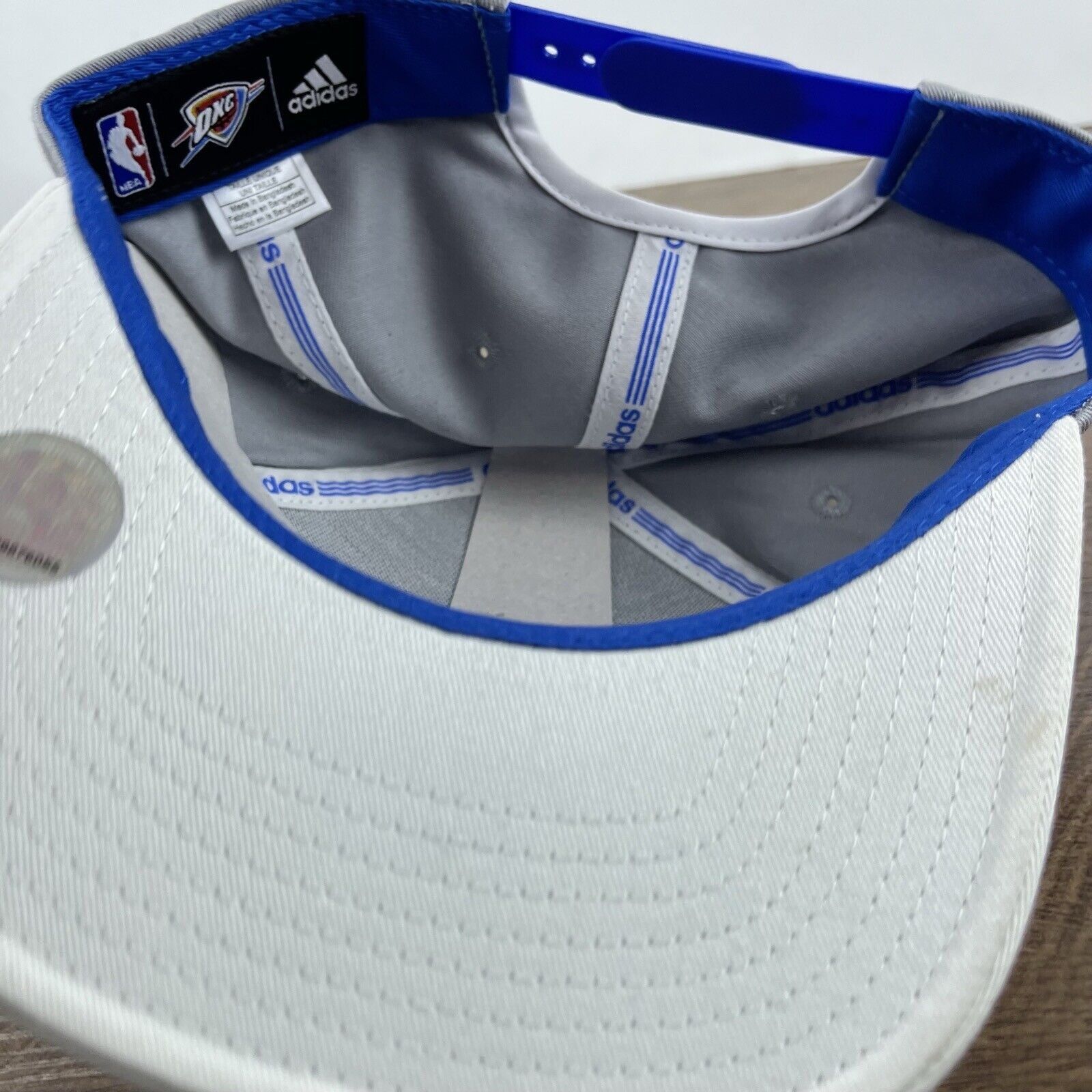Adidas Oklahoma City Thunder Snapback Hat Adidas Gray Cap Adjustabl Size ONE SIZE - 12 Thumbnail