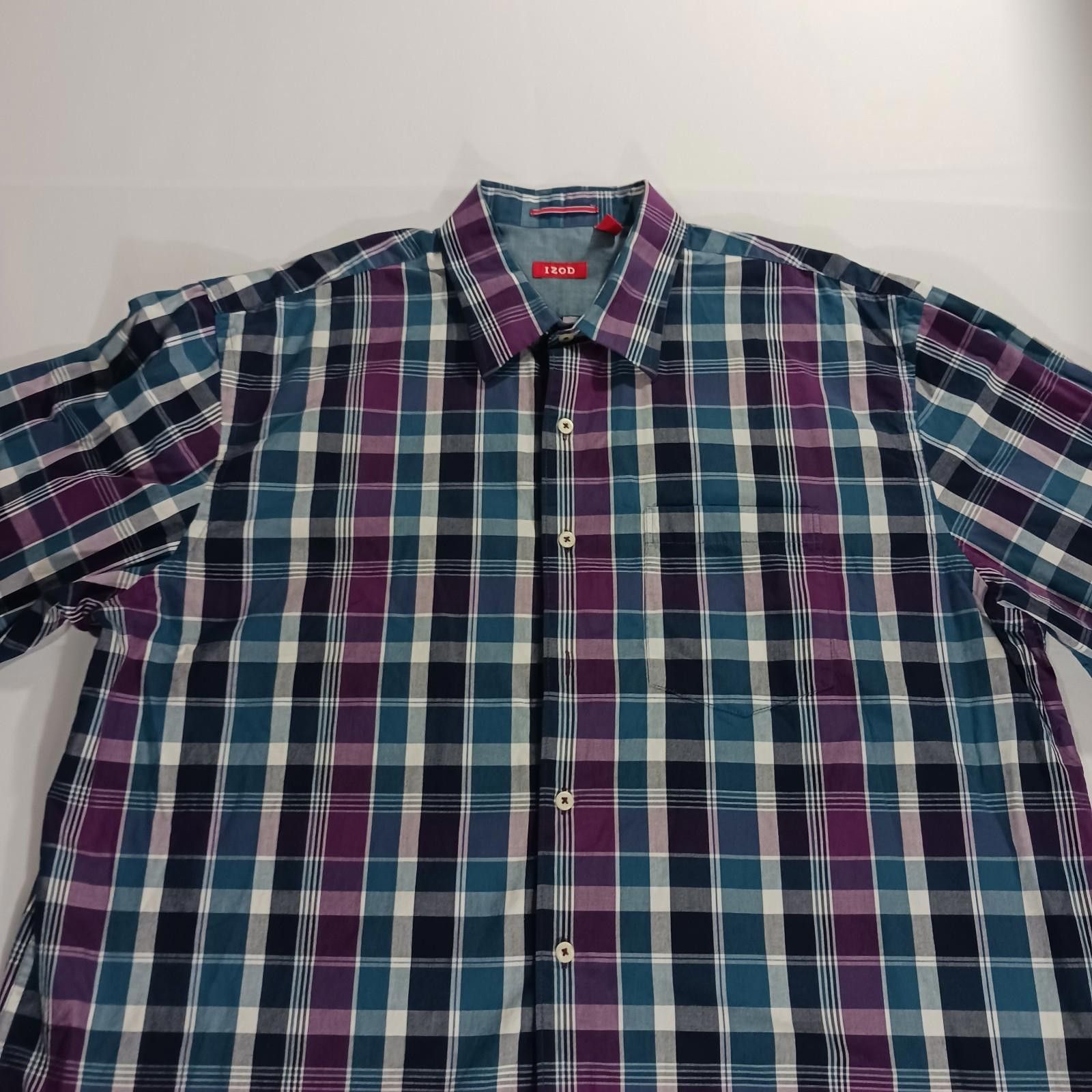 Izod IZOD Saltwater 45FW486 Mens XL Multicolor Button Plaid Shirt Size US XL / EU 56 / 4 - 11 Thumbnail