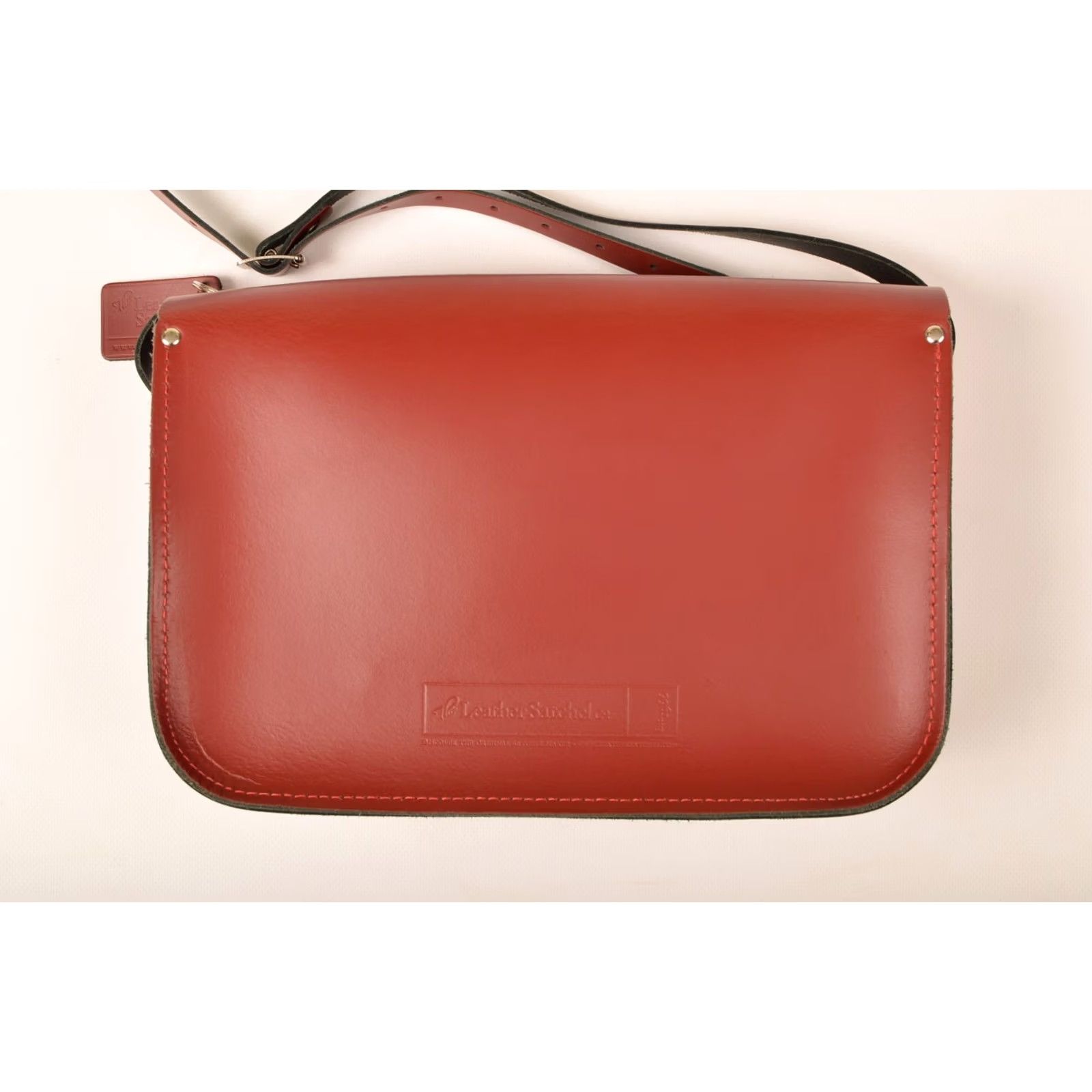 Vintage The Leather Satchel Company Classic Red Leather Satchel Shoulder Crossbody Bag Unisex Adults Leather Red Crossbody Bag Mens Womens Size ONE SIZE - 5 Thumbnail