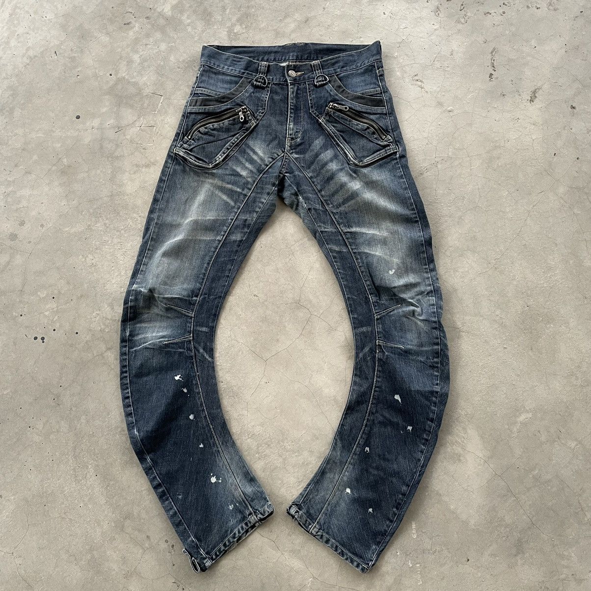 image of If Six Was Nine x Ppfm Vintage Distress Ppfm Bondage Banana Curve Cut Punk Denim, Men's (Size 31)