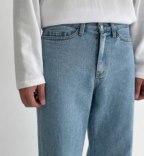 Japanese Brand Men's loose straight casual wide-leg versatile jeans Size US 32 / EU 48 - 4 Thumbnail