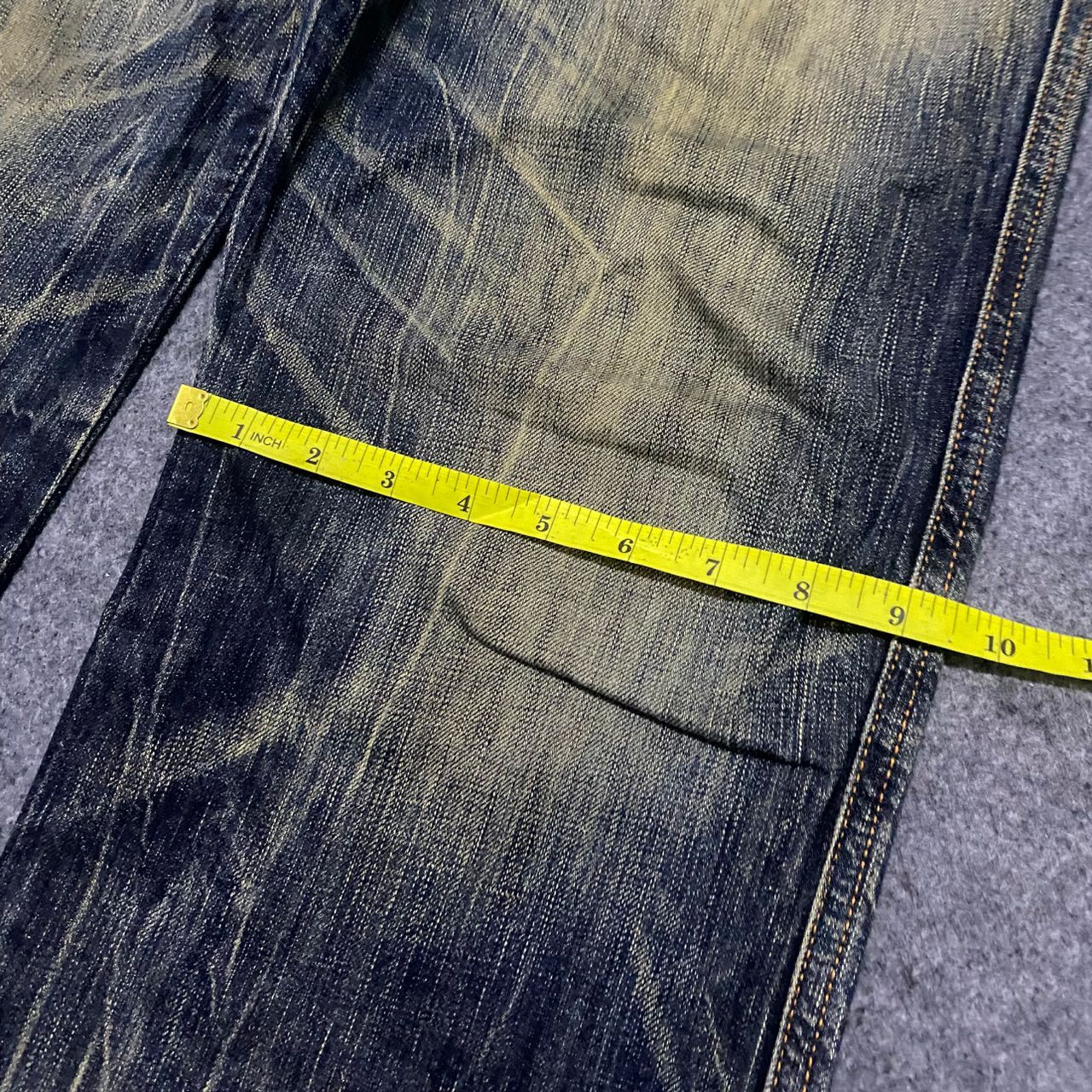 Edwin 💥Best Offer💥Vintage Edwin Blue Trip Distressed Denim Size US 36 / EU 52 - 5 Thumbnail