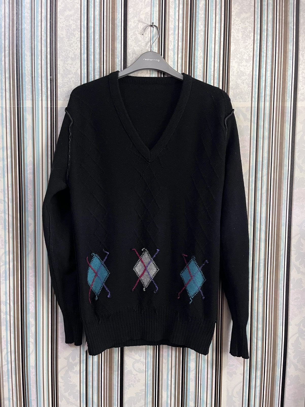 Lanvin 1990s intarsia lambwool abstract art #F2 Size US S / EU 44-46 / 1 - 7 Thumbnail