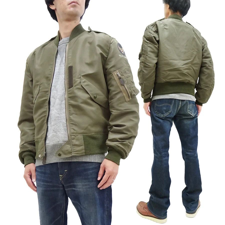 image of Buzz Ricksons Buzz Rickson - L2 Flight Nylon Bomber Jacket in Olive Green, Men's (Size Small)