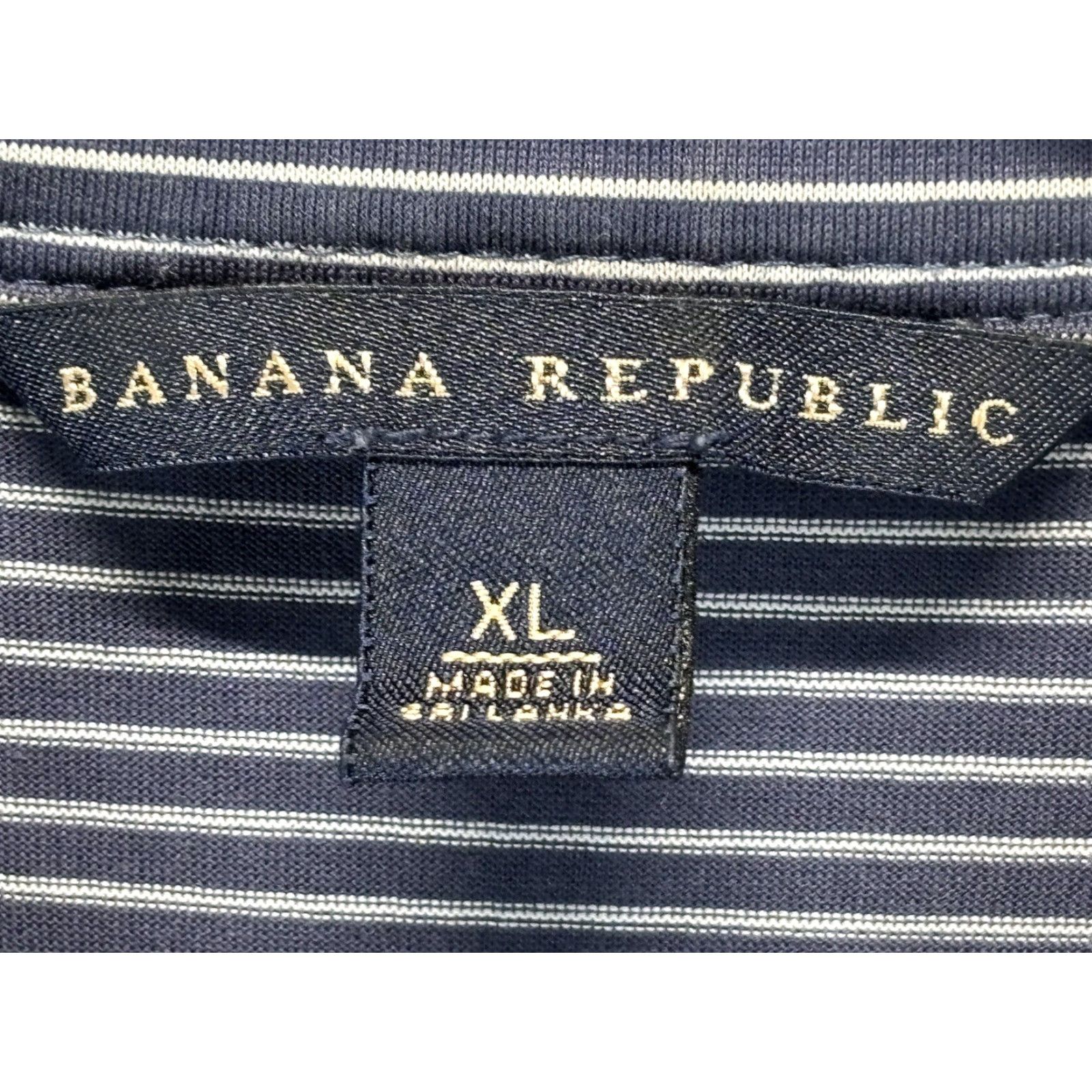 Banana Republic Banana Republic Striped Button Up Shirt Sz X-Large Navy White Boxy Short Sleeve Size US XL / EU 56 / 4 - 5 Thumbnail