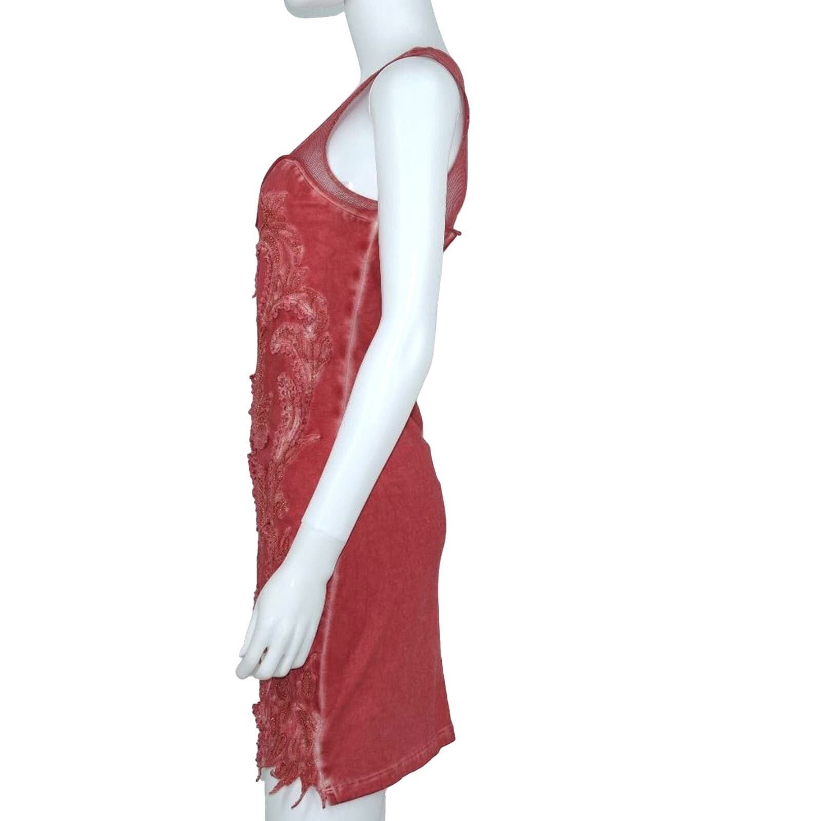 Free People Free People Pink Mesh Beaded V Neck Mini Dress Size Small Size S / US 4 / IT 40 - 4 Thumbnail