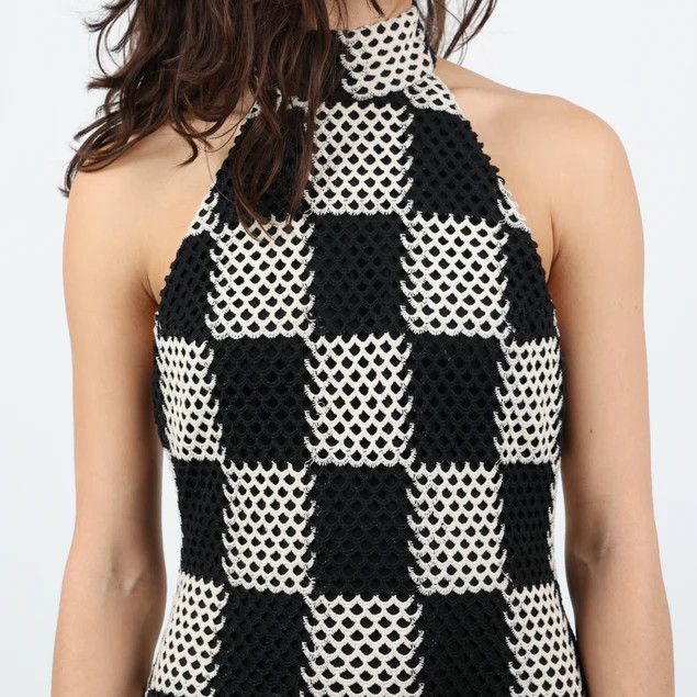 Other o1mle0524 Fuego Short Crochet Dress in Black/White Size S / US 4 / IT 40 - 5 Thumbnail