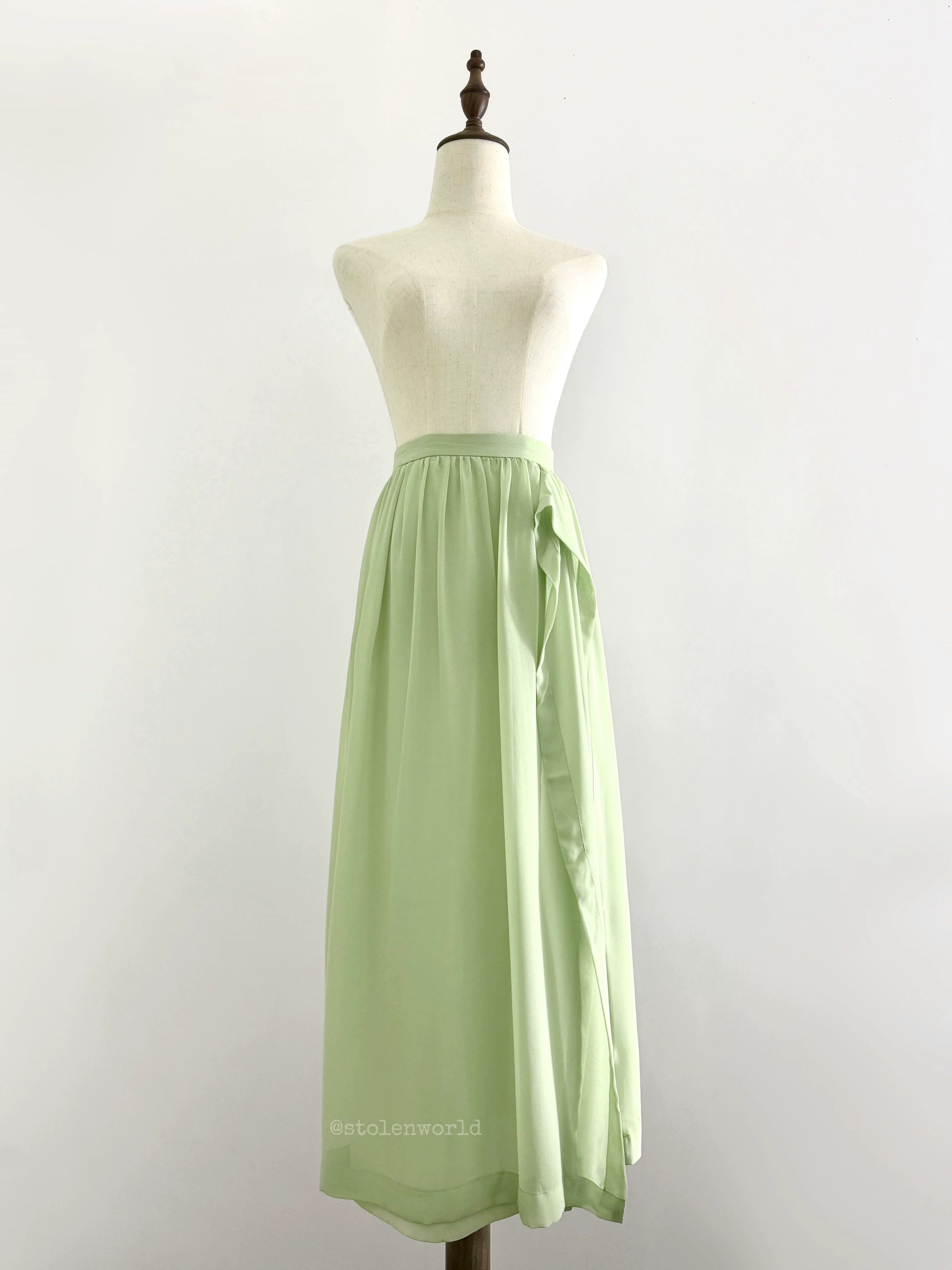 Comme des Garcons Comme des Garçons 1990 SS Emerald Green Chiffon Skirt Size 26" / US 2 / IT 38 - 5 Thumbnail