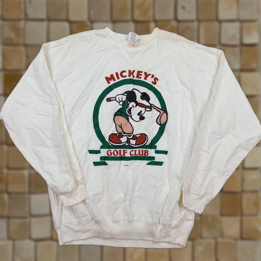 Vintage VINTAGE Mickey's Golf Club White Crewneck Sweatshirt XL Men Cartoon 90s Golf Club USA Made Canvas Cotton Size US XL / EU 56 / 4 - 1 Thumbnail