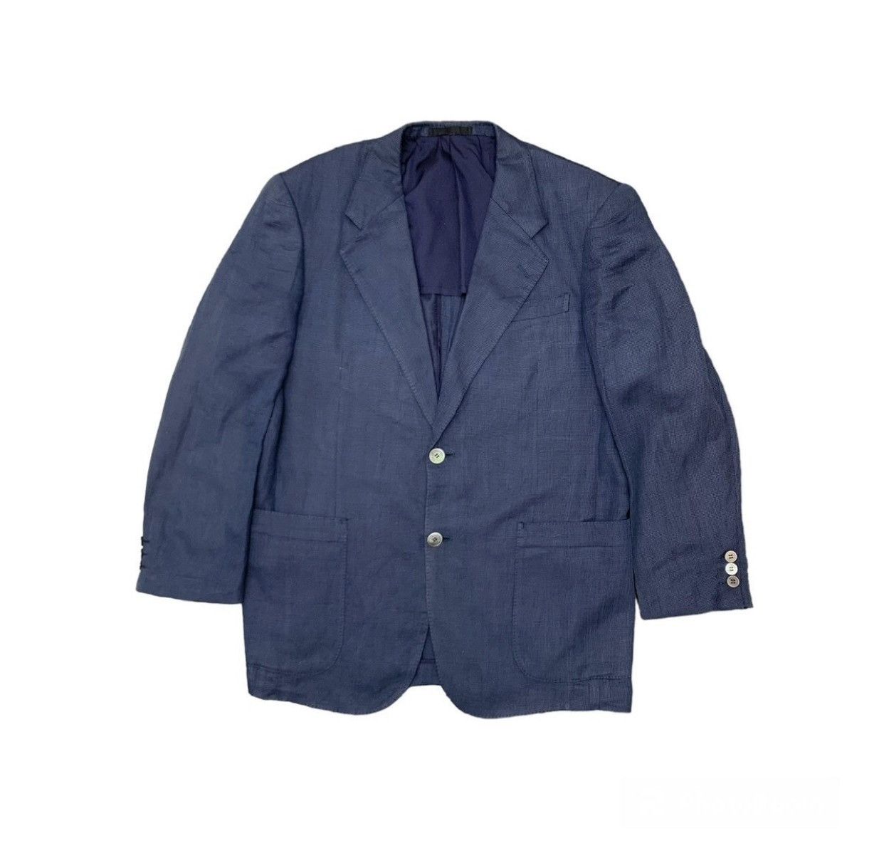 image of Avant Garde x Balmain Paris Hemp Indigo Blazer Jacket in Blue, Men's (Size XL)