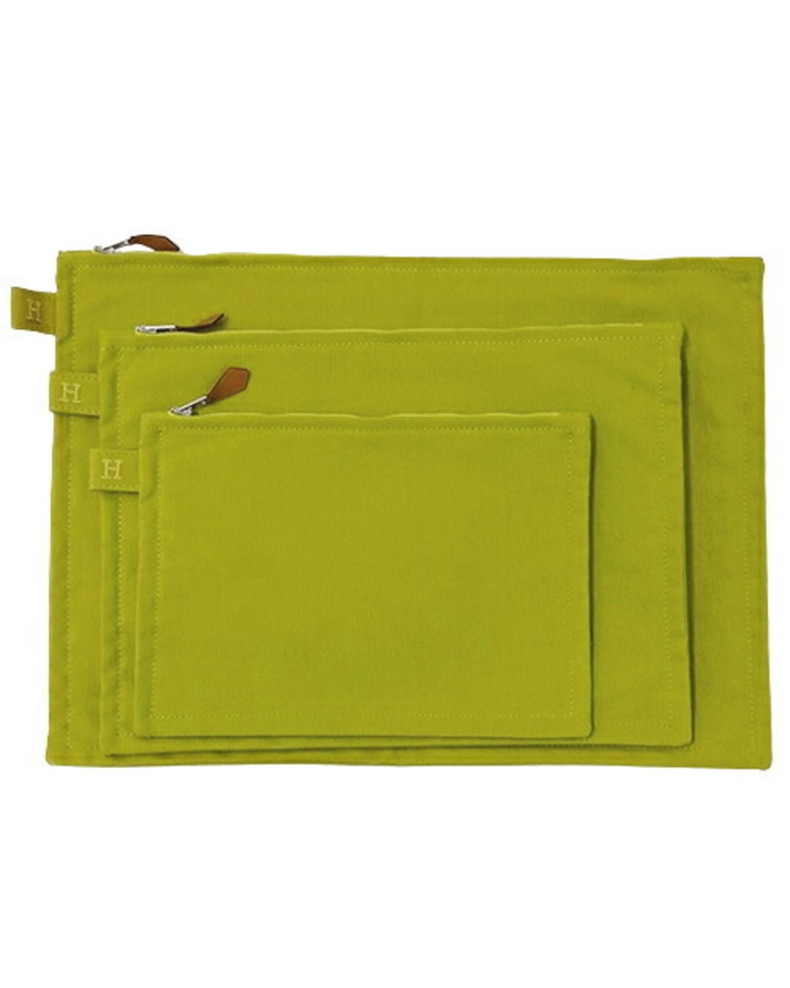 image of Hermes Elegant Green Cotton Pouch, Women's