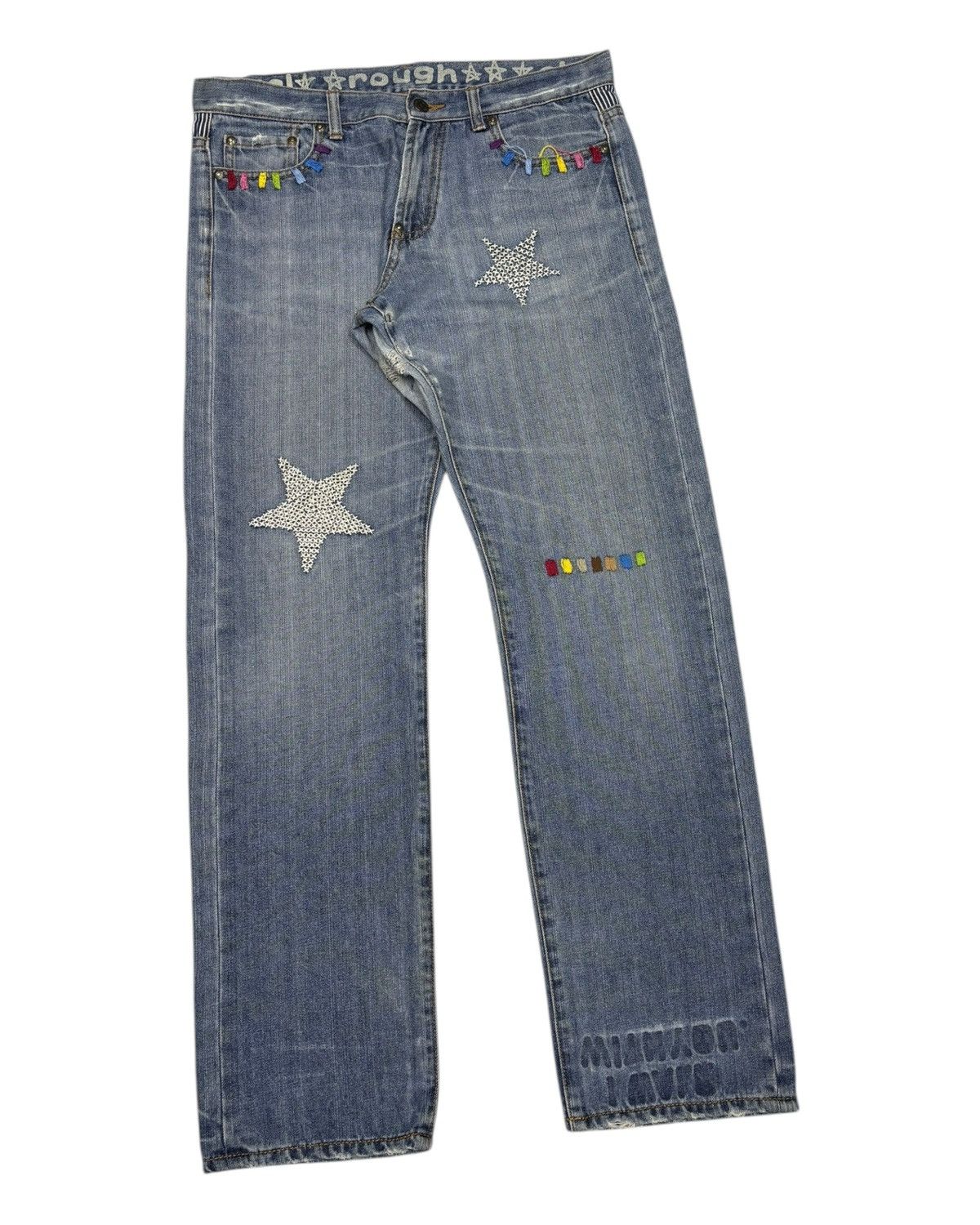 Other 🔥Vintage UNION MADE Patchwork Distressed Denim Jeans Size US 34 / EU 50 - 5 Thumbnail