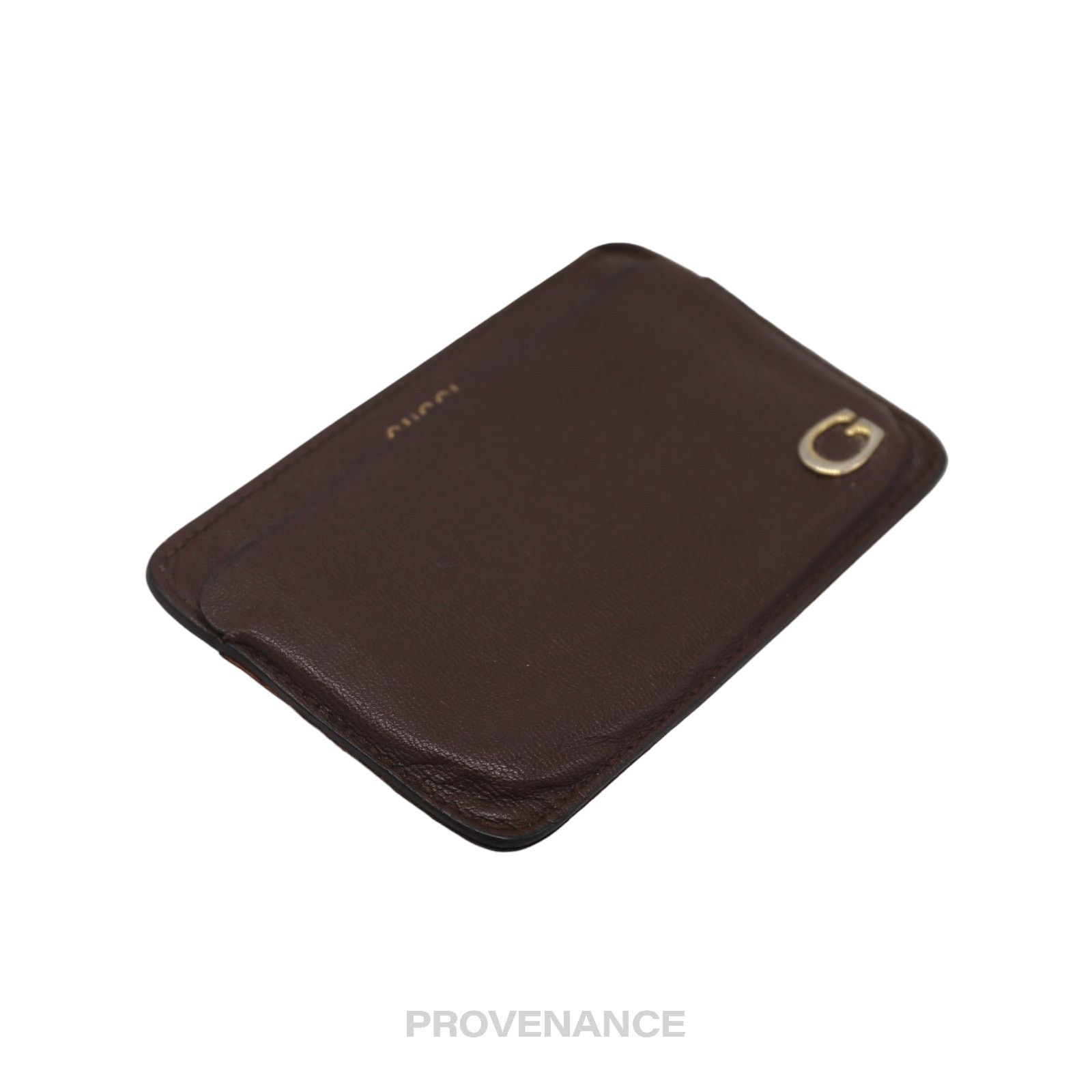 Gucci 🔴 Gucci G Card Holder Wallet - Brown Leather Size ONE SIZE - 6 Thumbnail
