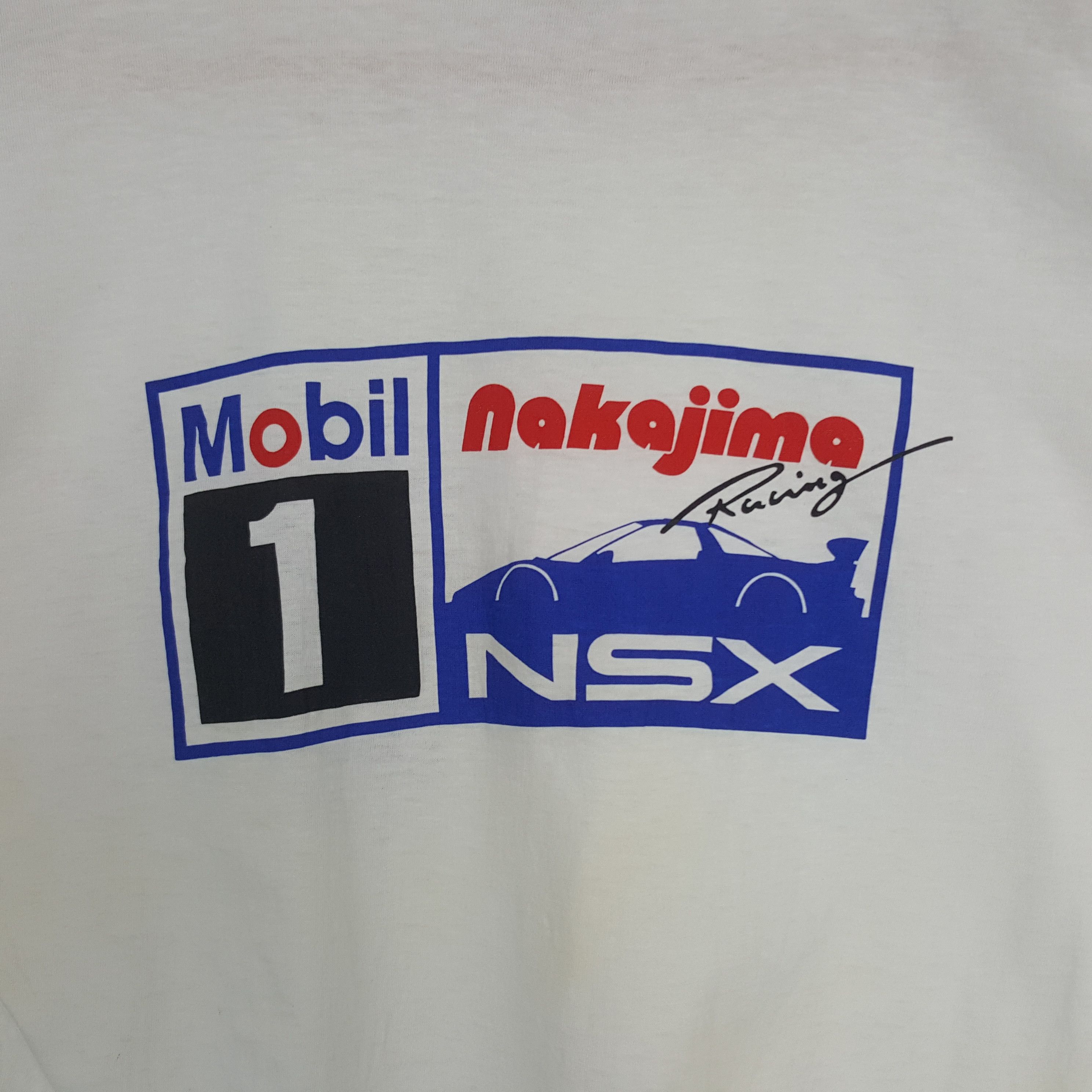 Japanese Brand × Vintage Vintage Mobil 1 Nakajima Racing NSX Japanese Honda Tshirt Size US M / EU 48-50 / 2 - 2 Thumbnail