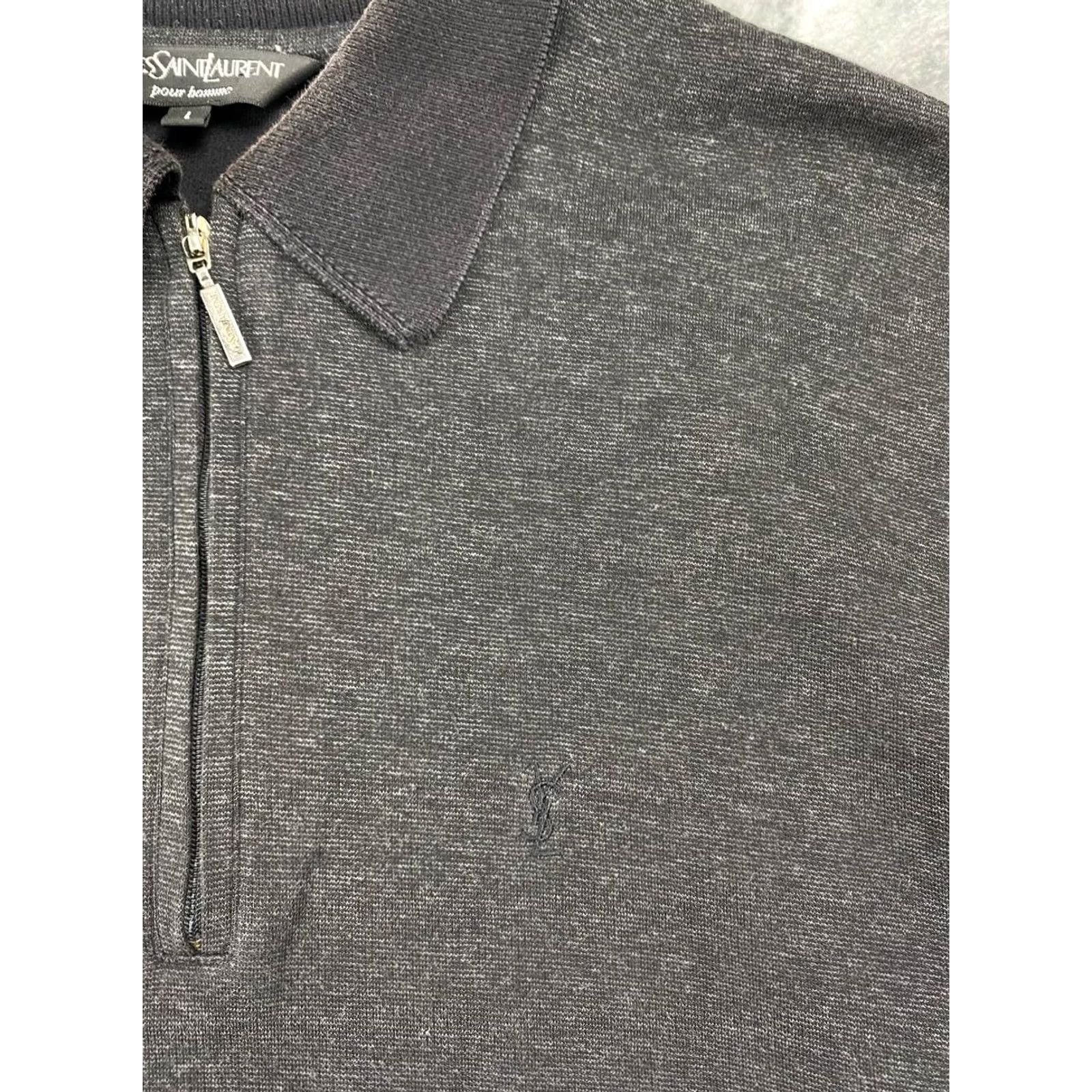 Yves Saint Laurent VINTAGE Yves Saint Laurent Polo Sweatshirt YSL Men Size L Black Sweatshirt Polo 1/4 Zip Logo Size US L / EU 52-54 / 3 - 2 Thumbnail