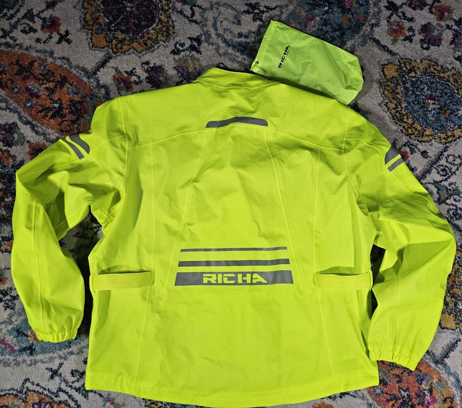 Designer Richa Rain stretch jacket Hi Vis Riding Motorcycle 6XL NWT Size ONE SIZE - 9 Thumbnail
