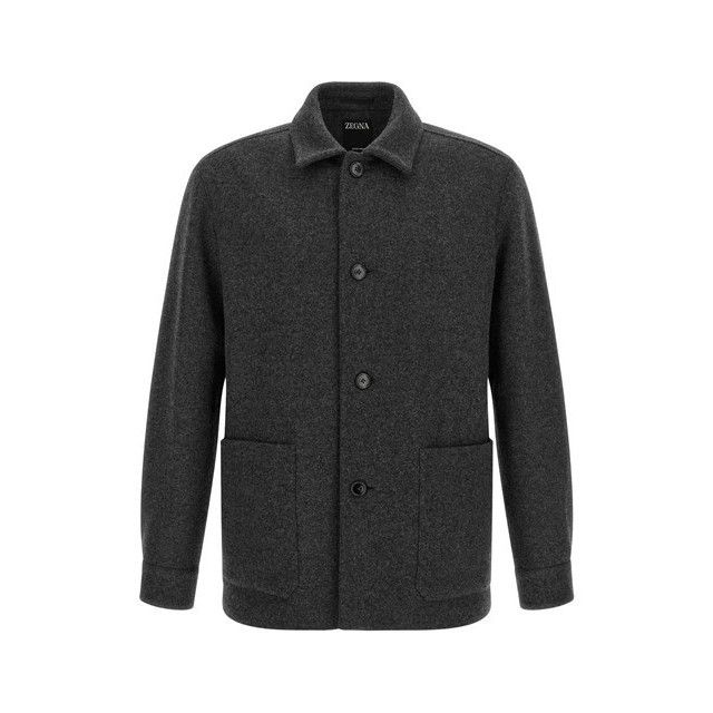 Ermenegildo Zegna ZEGNA Jersey Gray Wool Cashmere Overshirt New & Authentic (M Size US XL / EU 56 / 4 - 1 Thumbnail