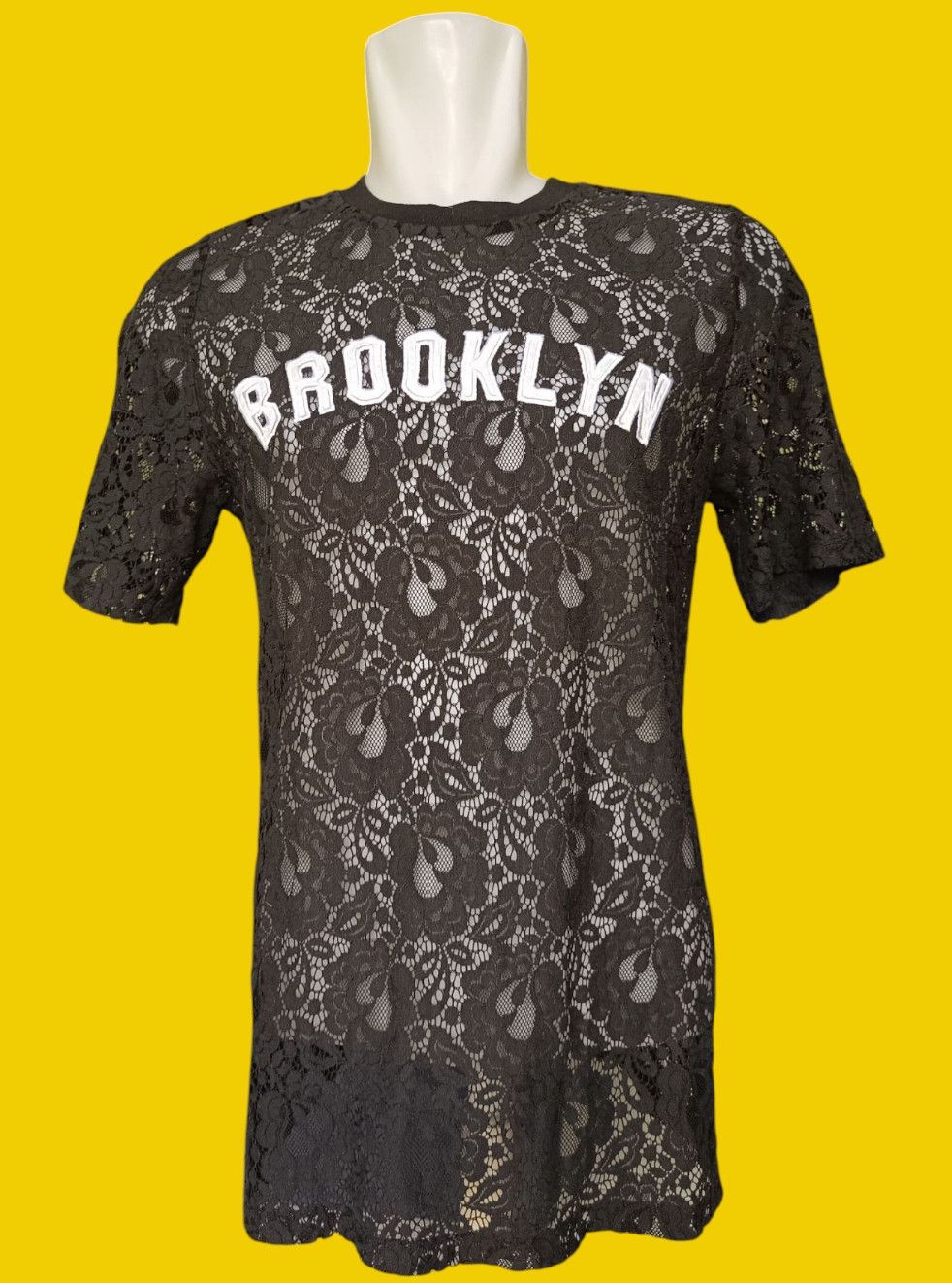 Forever 21 × Japanese Brand Black Lace/Black brocade Brooklyn Short Sleeve Size US L / EU 52-54 / 3 - 8 Thumbnail