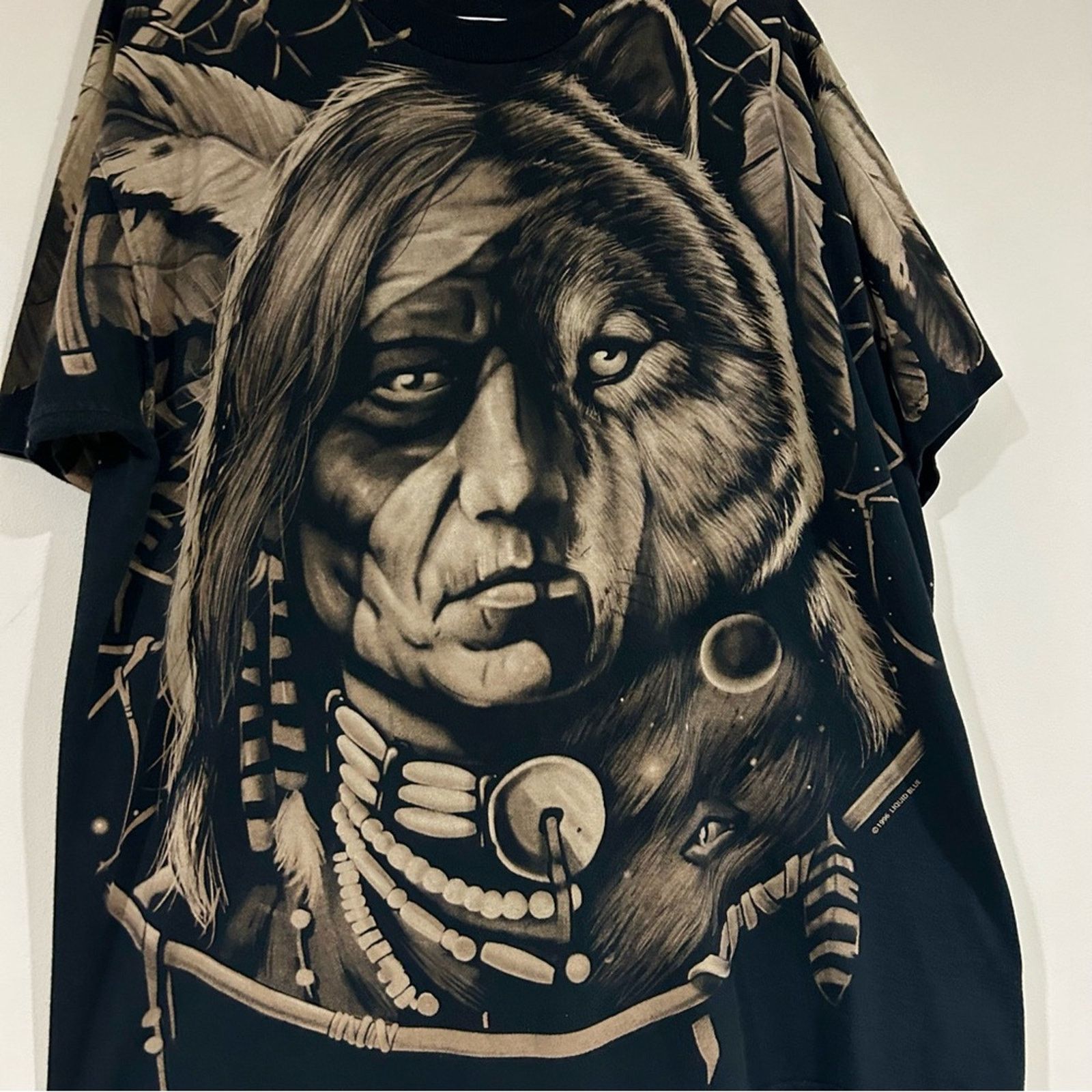 Liquid Blue Vintage 1996 Native American Wolf AOP Shirt Size US L / EU 52-54 / 3 - 3 Thumbnail