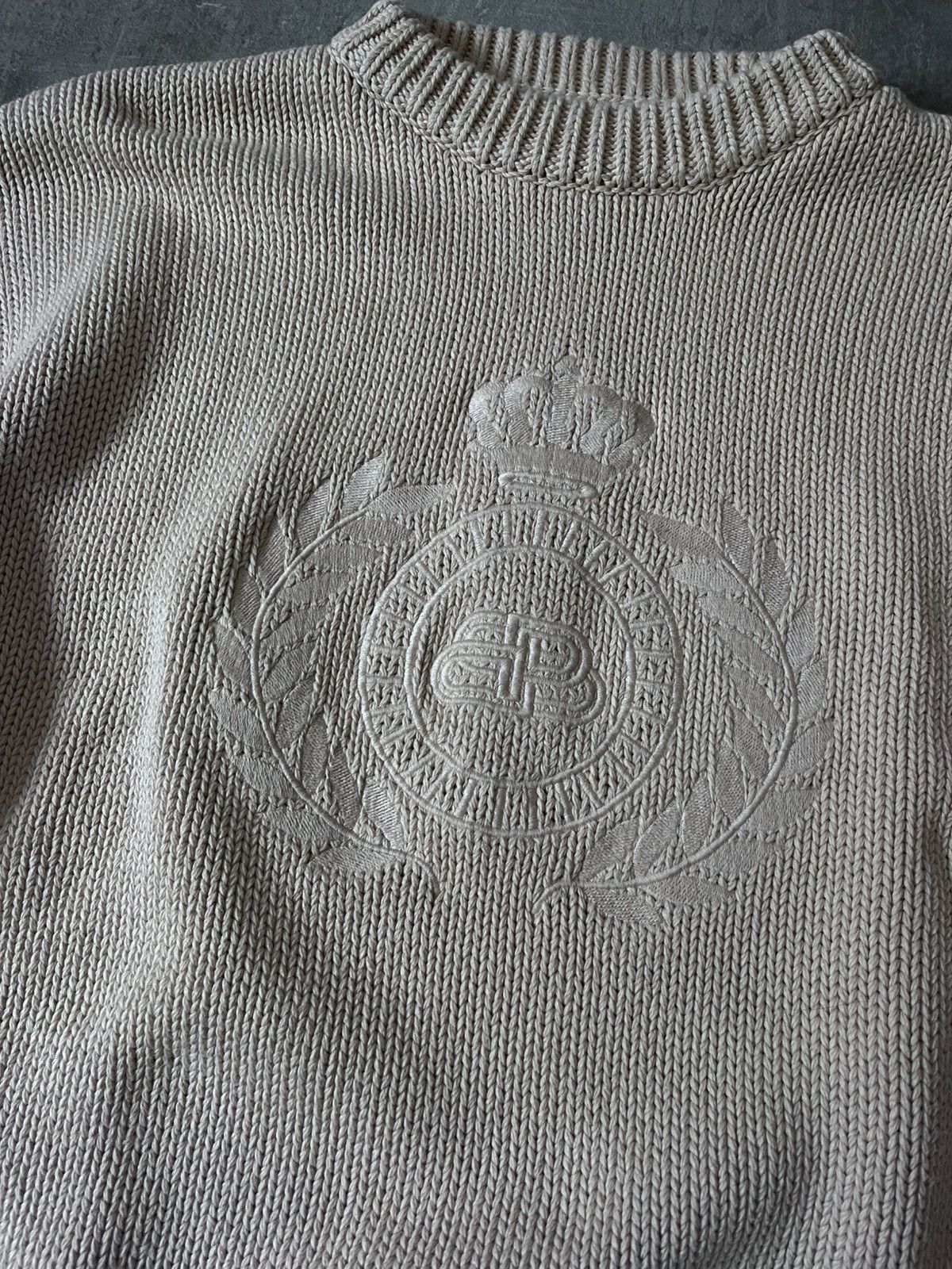 Balenciaga Balenciaga BB crown logo beige sweater Size US M / EU 48-50 / 2 - 2 Thumbnail