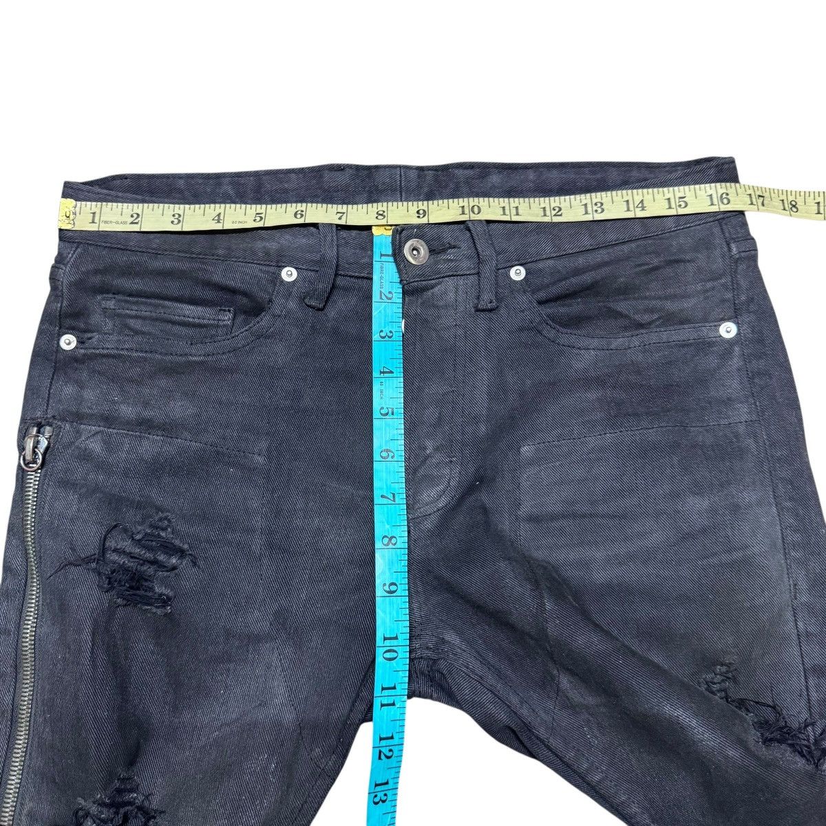 Japanese Brand SAMPLE Mr Completely Coated Jeans Distressed Size US 32 / EU 48 - 17 Thumbnail