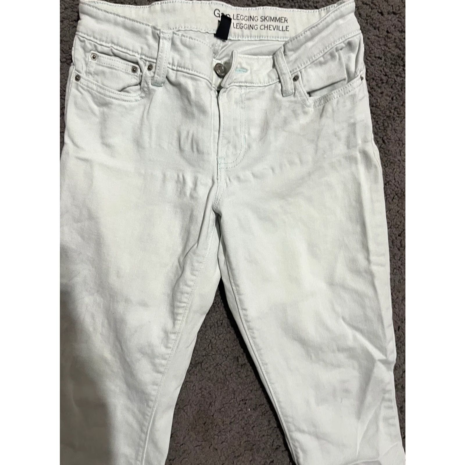 Gap GAP Skimmer Jeans Women’s 0 Regular 25 In Light Blue Denim Cotton Stretch Button Zipper Inseam 27 Self Size 25" / US 0 / IT 36 - 2 Thumbnail
