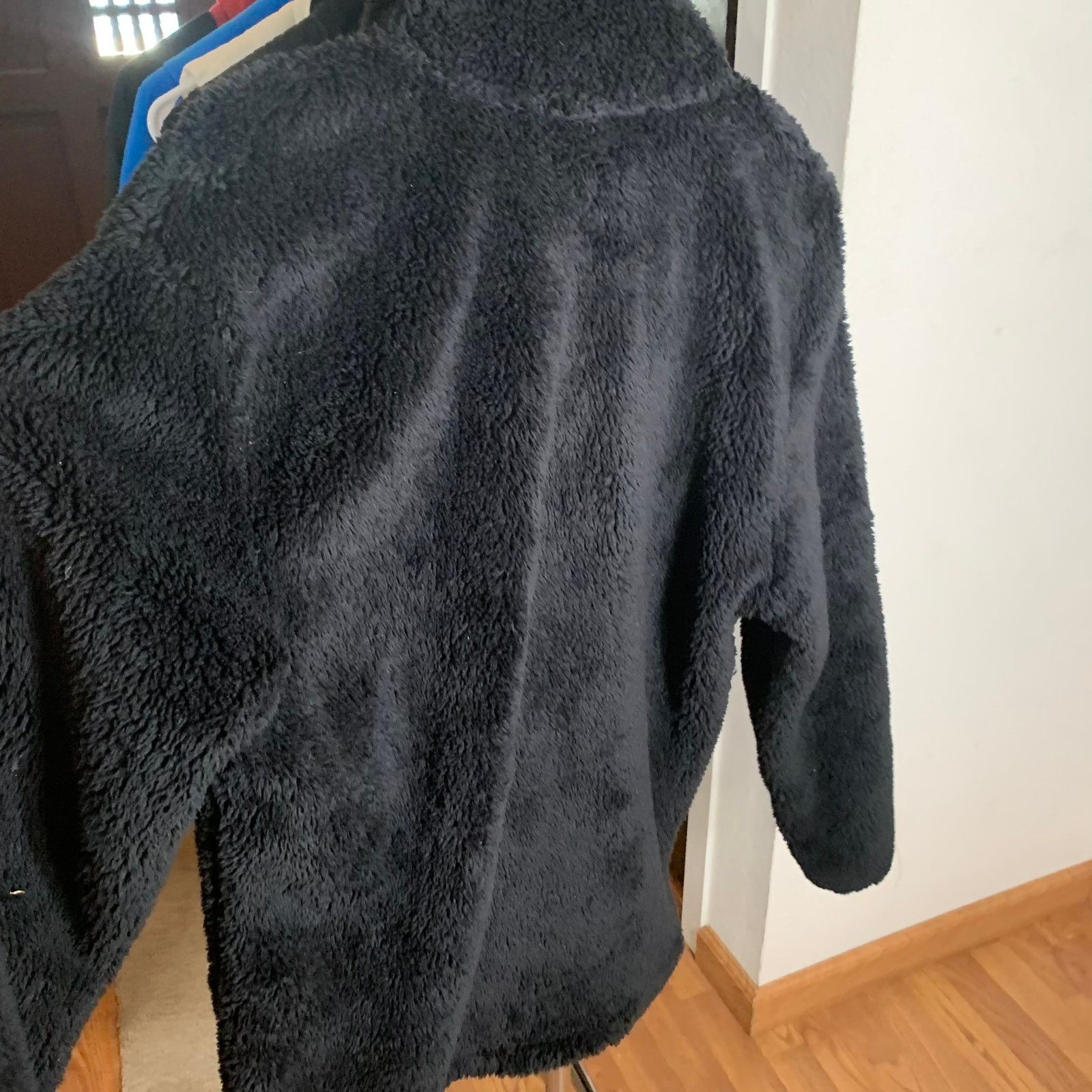 Pink PINK Women's Black Fuzzy Fleece 1/2 Zip Sweatshirt SIze S Size S / US 4 / IT 40 - 10 Thumbnail