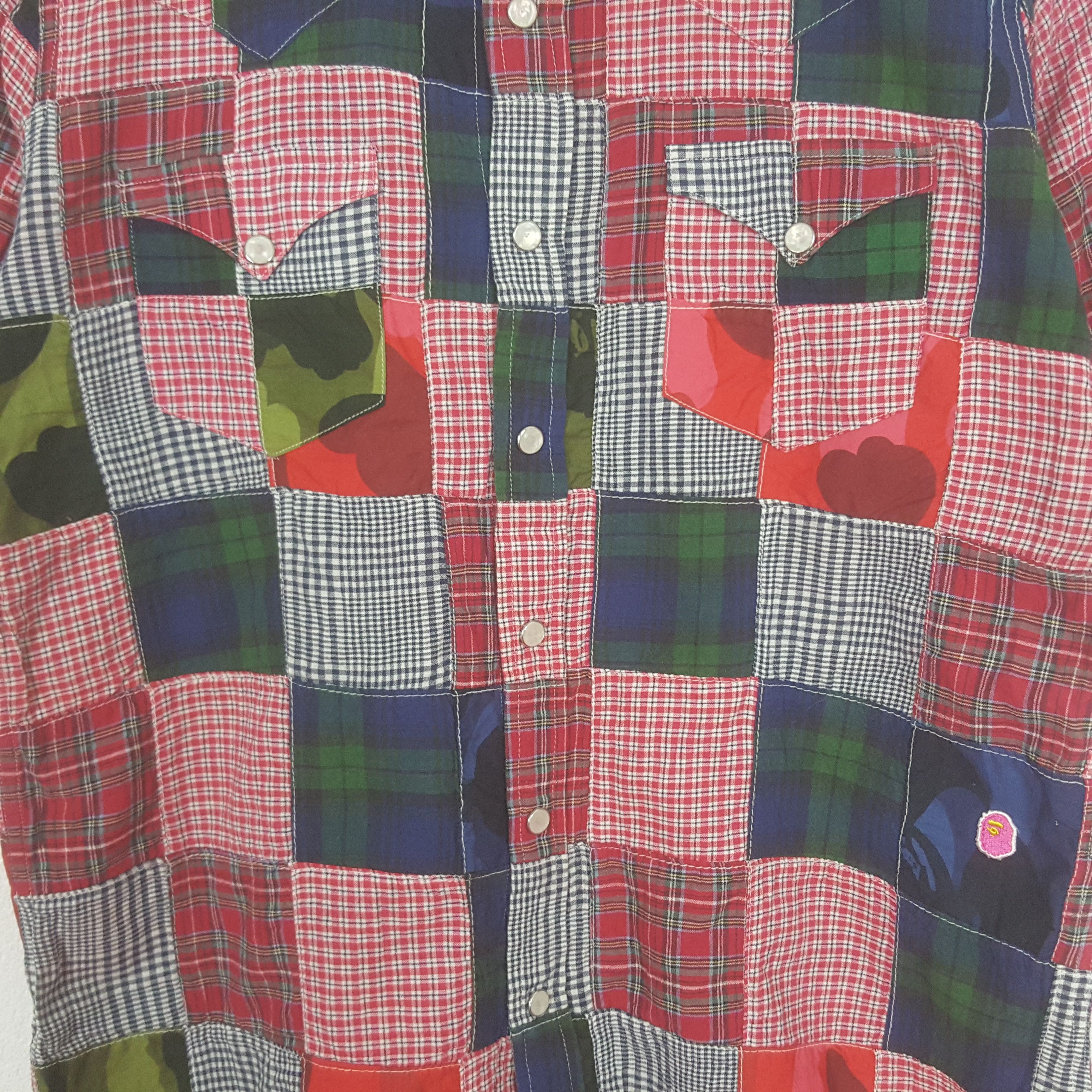 Bape Vintage A Bathing Ape Bape Pattern Button Up Shirt Size US M / EU 48-50 / 2 - 2 Thumbnail