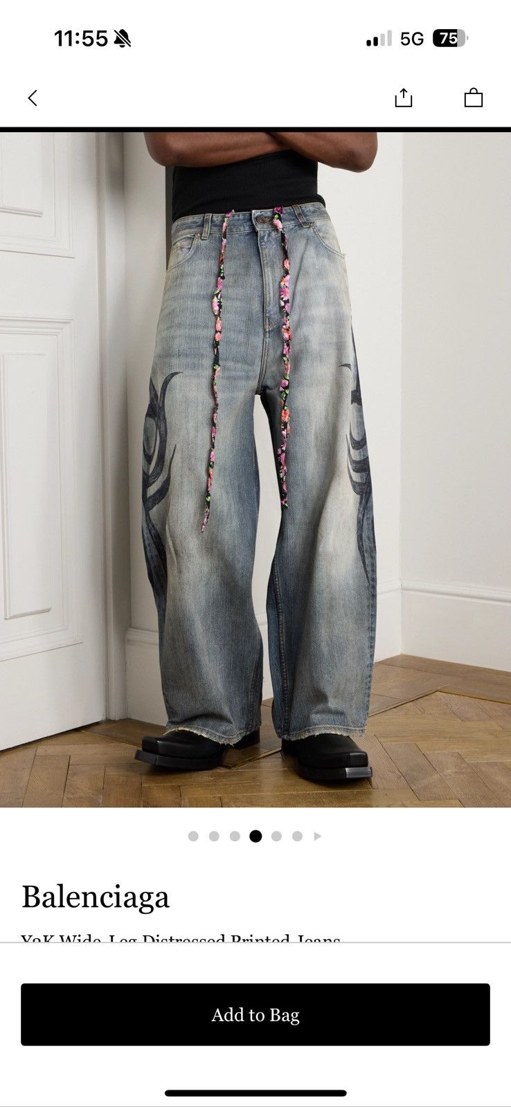 Balenciaga Balenciaga MEN'S Y2K STRETCHED KNEE BAGGY PANTS Size US 30 / EU 46 - 10 Thumbnail