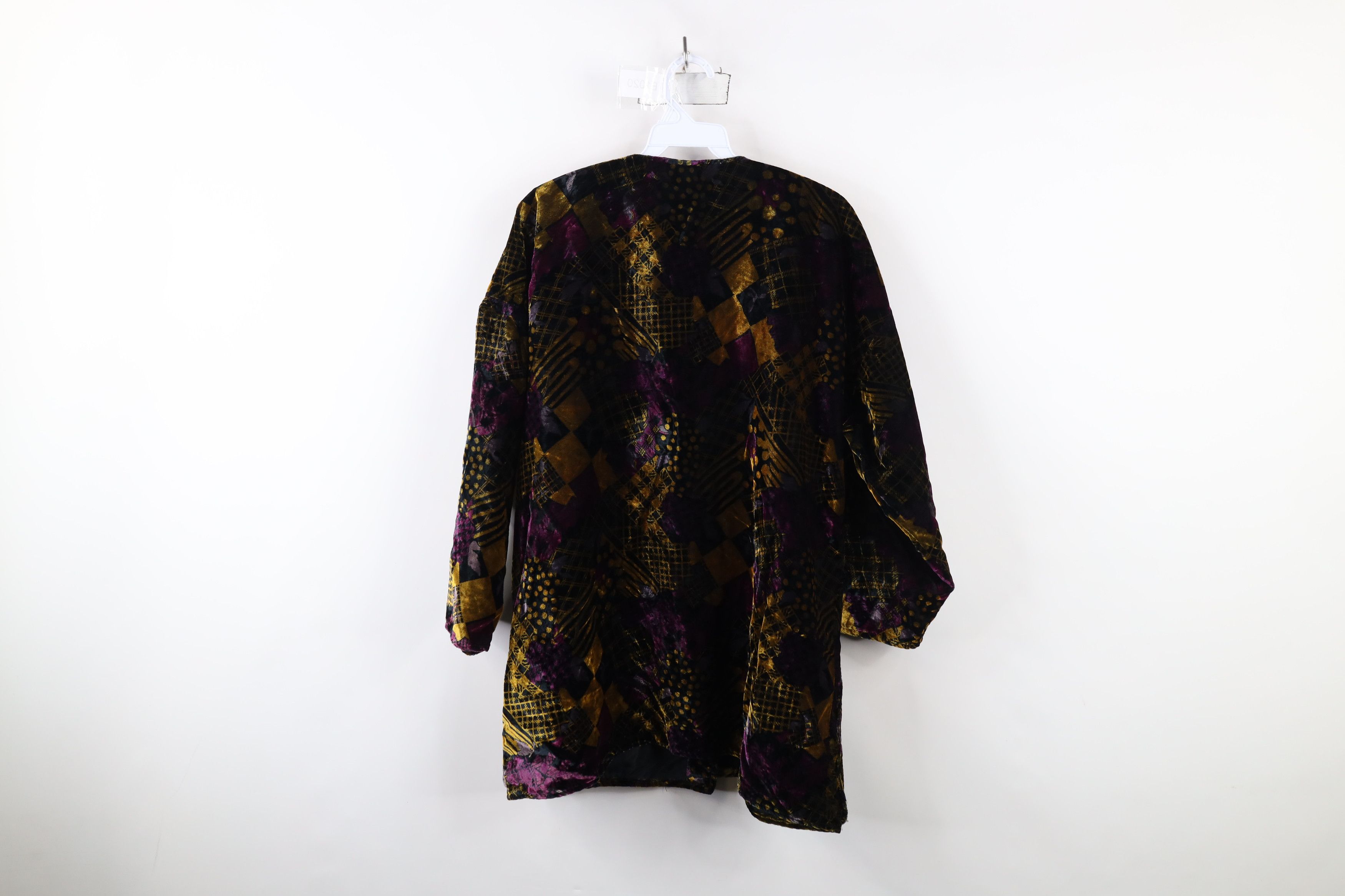 Vintage Vintage 90s Streetwear Velour Abstract Button Jacket USA Size XL / US 12-14 / IT 48-50 - 13 Thumbnail