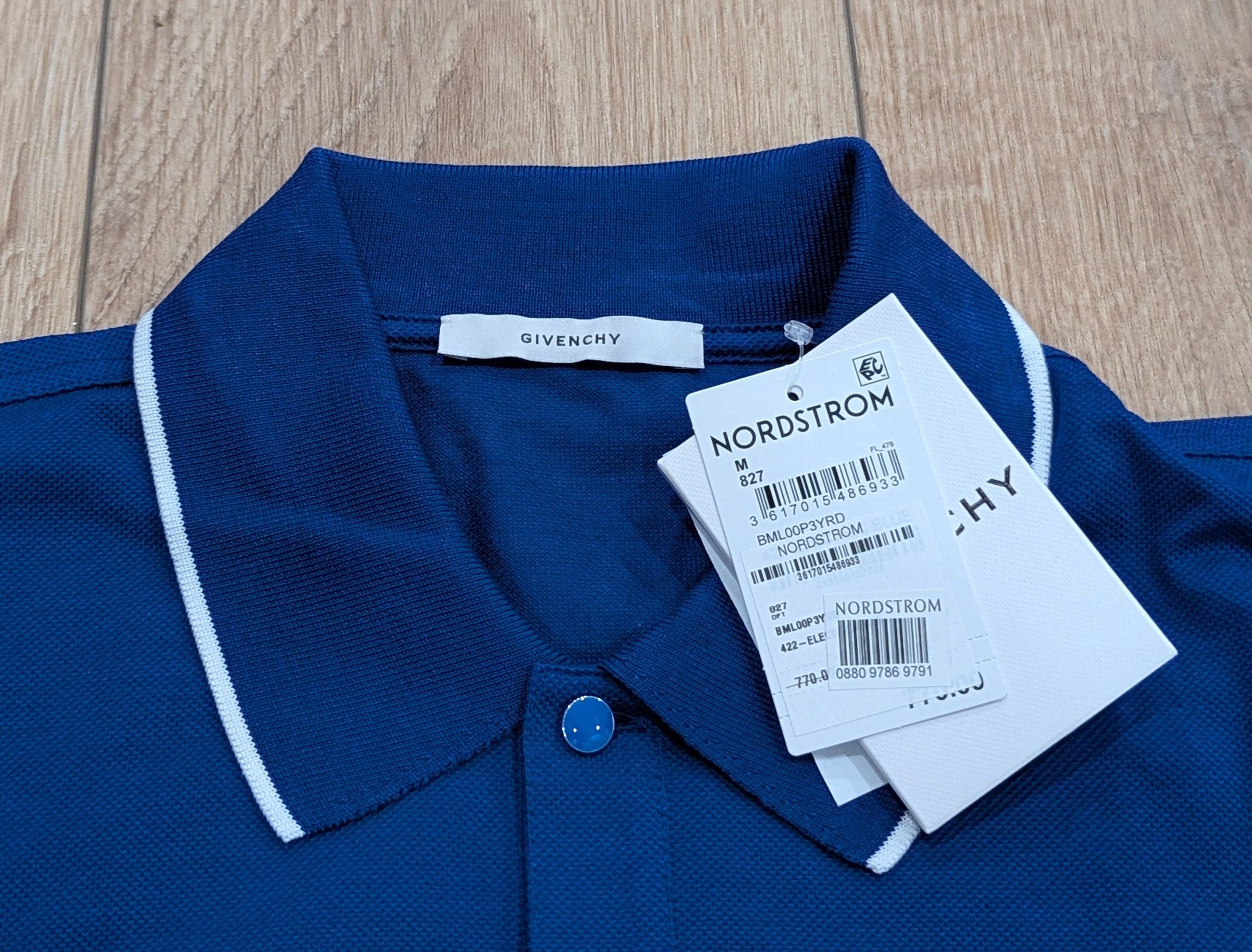 Givenchy GIVENCHY Cotton Pique Polo Shirt Electric Blue Medium Size US M / EU 48-50 / 2 - 2 Thumbnail