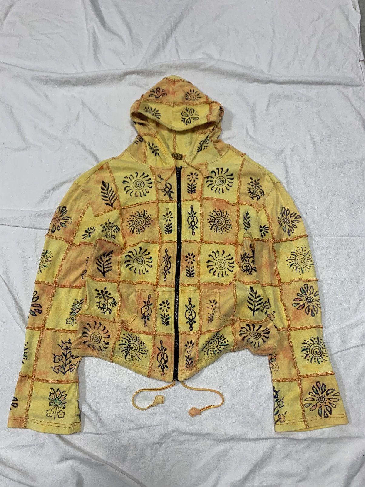 Japanese Brand × Vintage CROPPED VINTAGE Y2K FADED ZIP HOODIE JAPANESE DIESEL STYLE Size US XL / EU 56 / 4 - 1 Thumbnail