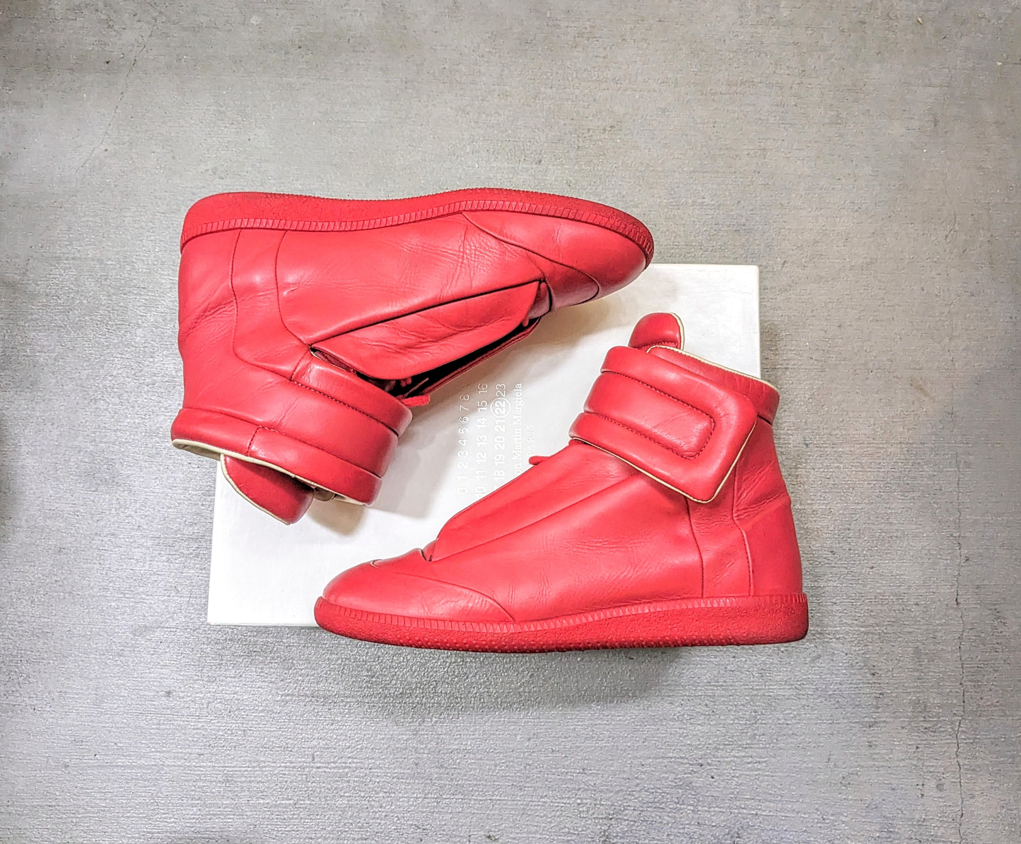 Maison Margiela Maison Margiela Future High Tops Red Leather Size