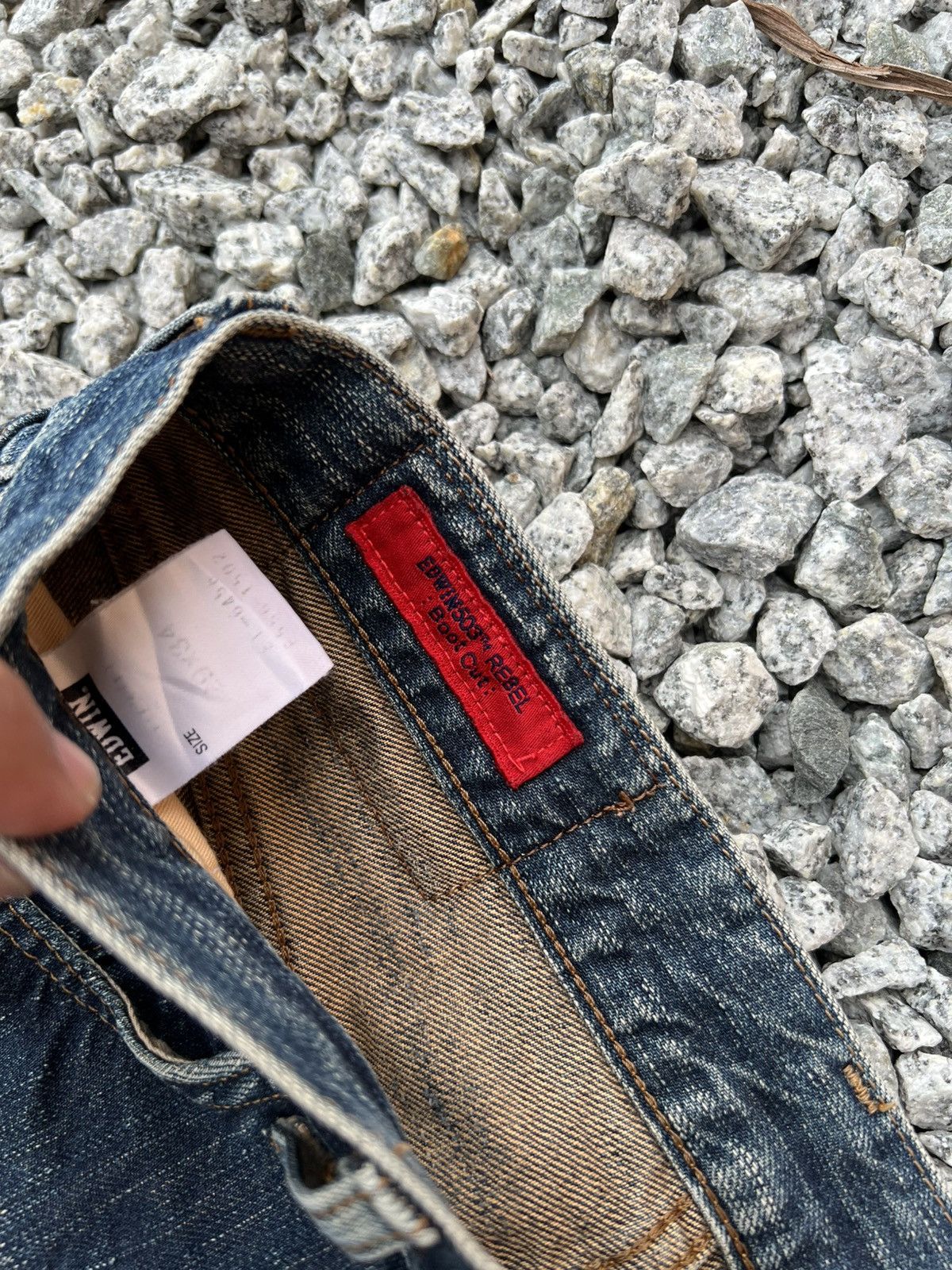Japanese Brand Vintage Edwin 503 Rebel Bootcut Mud Wash Jean Size US 28 / EU 44 - 11 Thumbnail