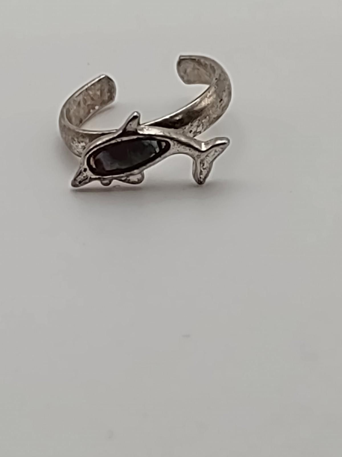 Sterling Silver Sterling Silver Dolphin Toe Ring Adjustable Beach Coastal Size ONE SIZE - 1 Thumbnail