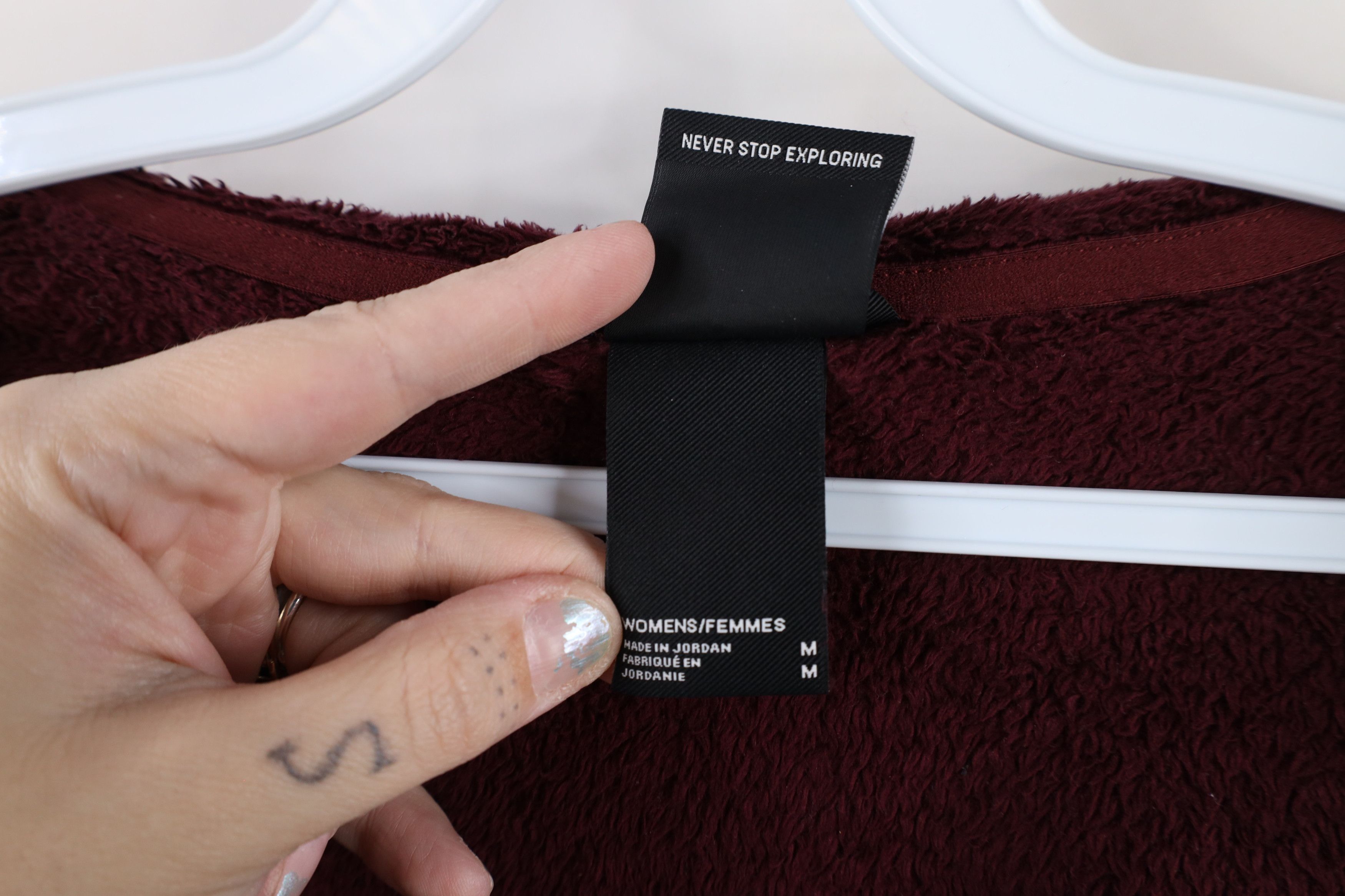 The North Face × Vintage The North Face Spell Osito Flow Fleece Jacket Burgundy Red Size M / US 6-8 / IT 42-44 - 9 Thumbnail