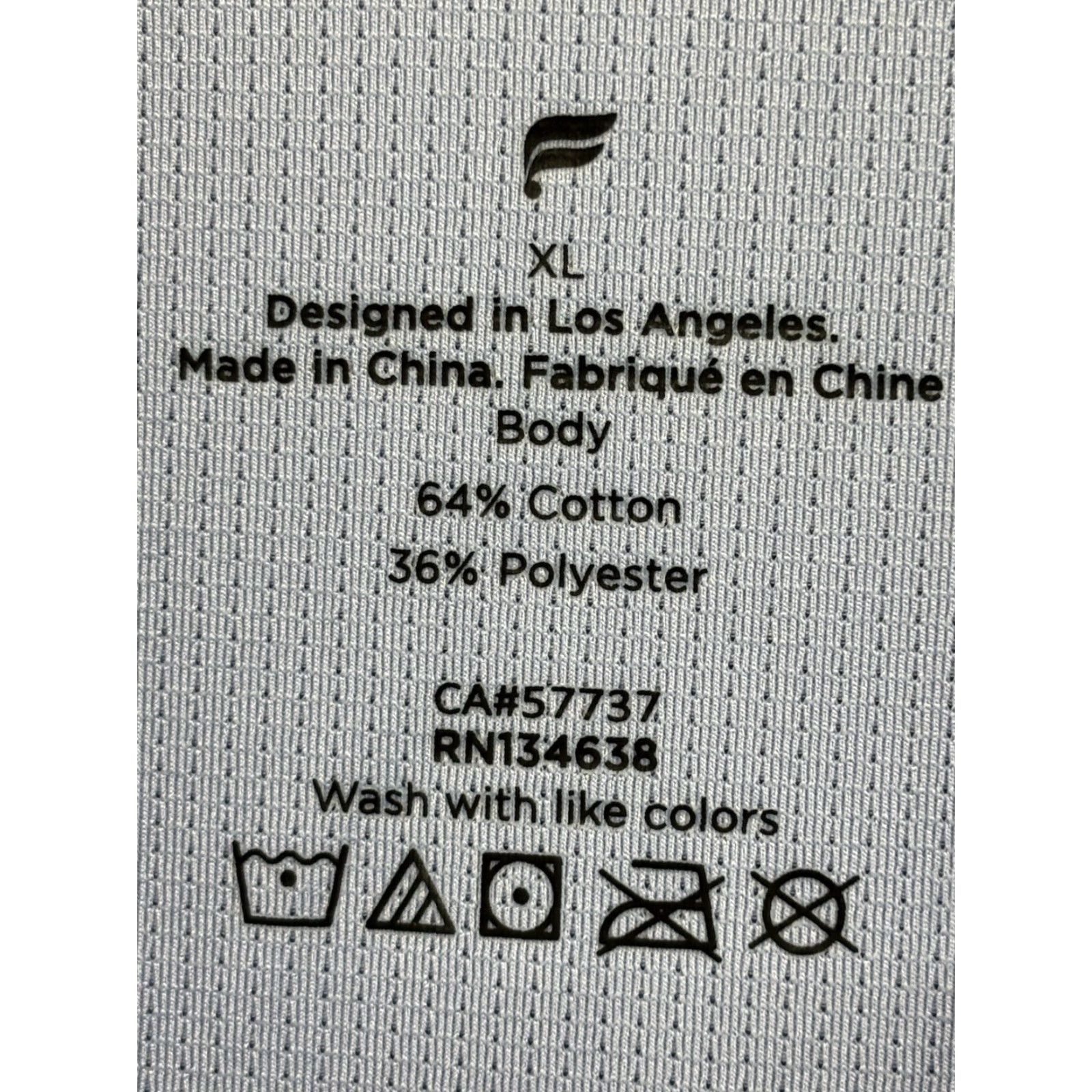 Fabletics Fabletics The Dash Button-Up Men’s Short Sleeve XL Blue Cotton Blend Polyester Knit Breathable Regular Casual, Travel Stone Wash Look Size US 36 / EU 52 - 4 Thumbnail