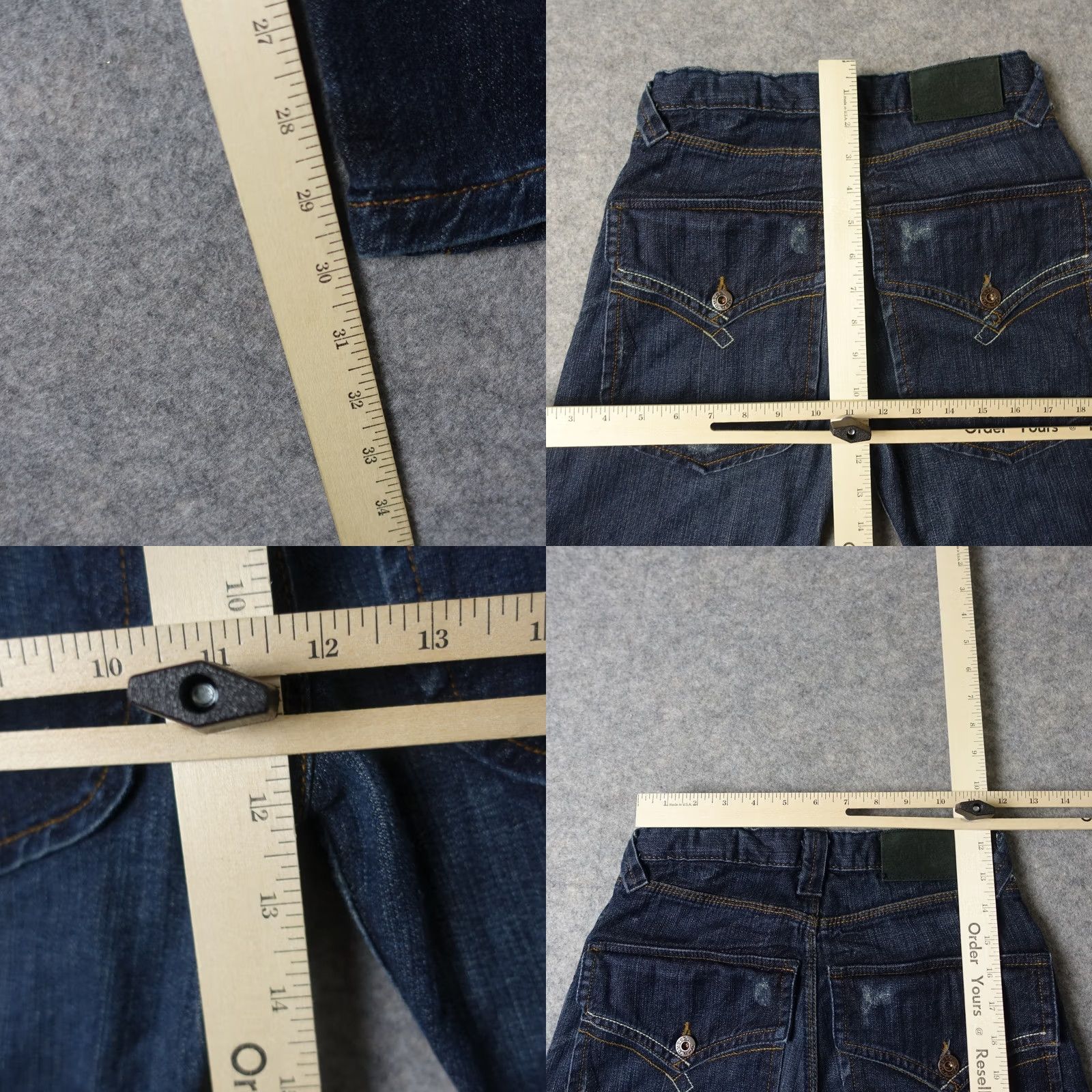 Von Dutch VINTAGE Von Dutch Jeans Mens 24 Blue Pants Straight Leg Dark Wool Cashmere USA Slim Regular 5-Pocket Denim Inseam 30 Size US 28 / EU 44 - 9 Thumbnail
