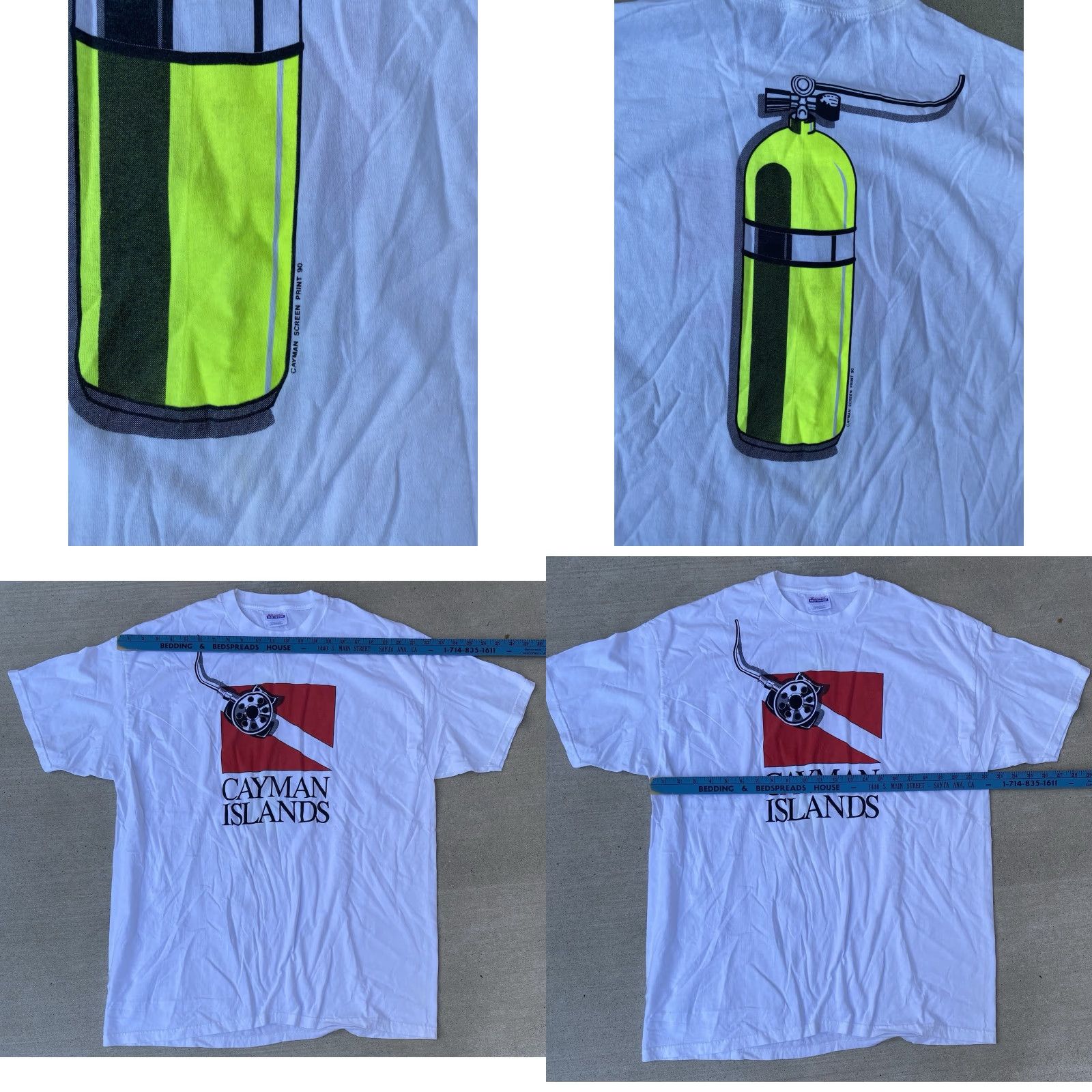 Hanes Vintage Hanes T Shirt Scuba Neon 90s Graphic White Cotton XL Men Size US XL / EU 56 / 4 - 10 Thumbnail