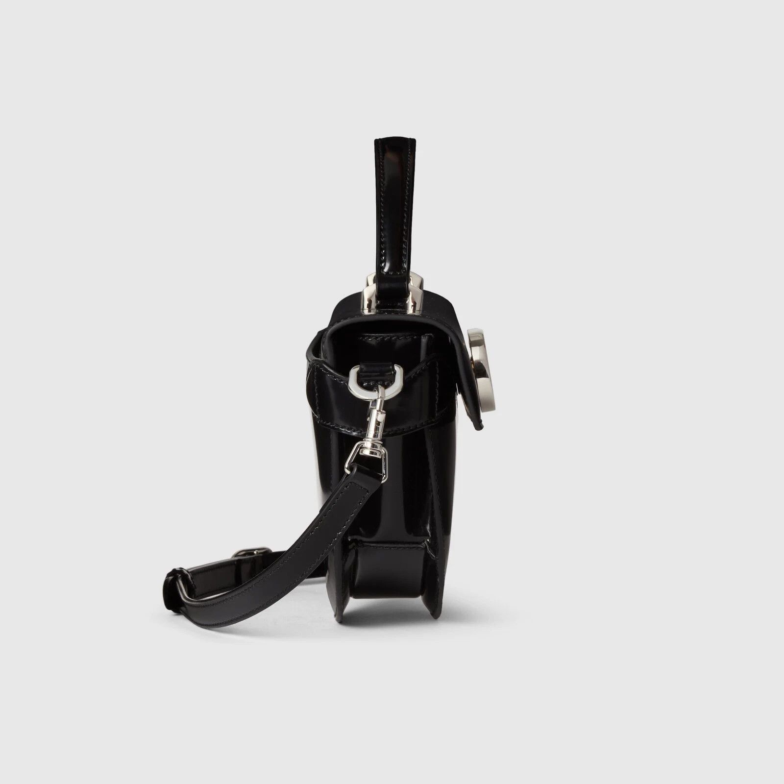 Gucci GUCCI Half-Moon Small Black Leather Top Handle New Auth Size ONE SIZE - 4 Thumbnail