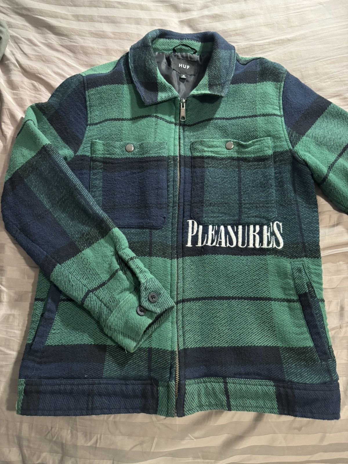 Huf × Pleasures Huf Pleasures Flannel Zip Up Size US M / EU 48-50 / 2 - 1 Thumbnail