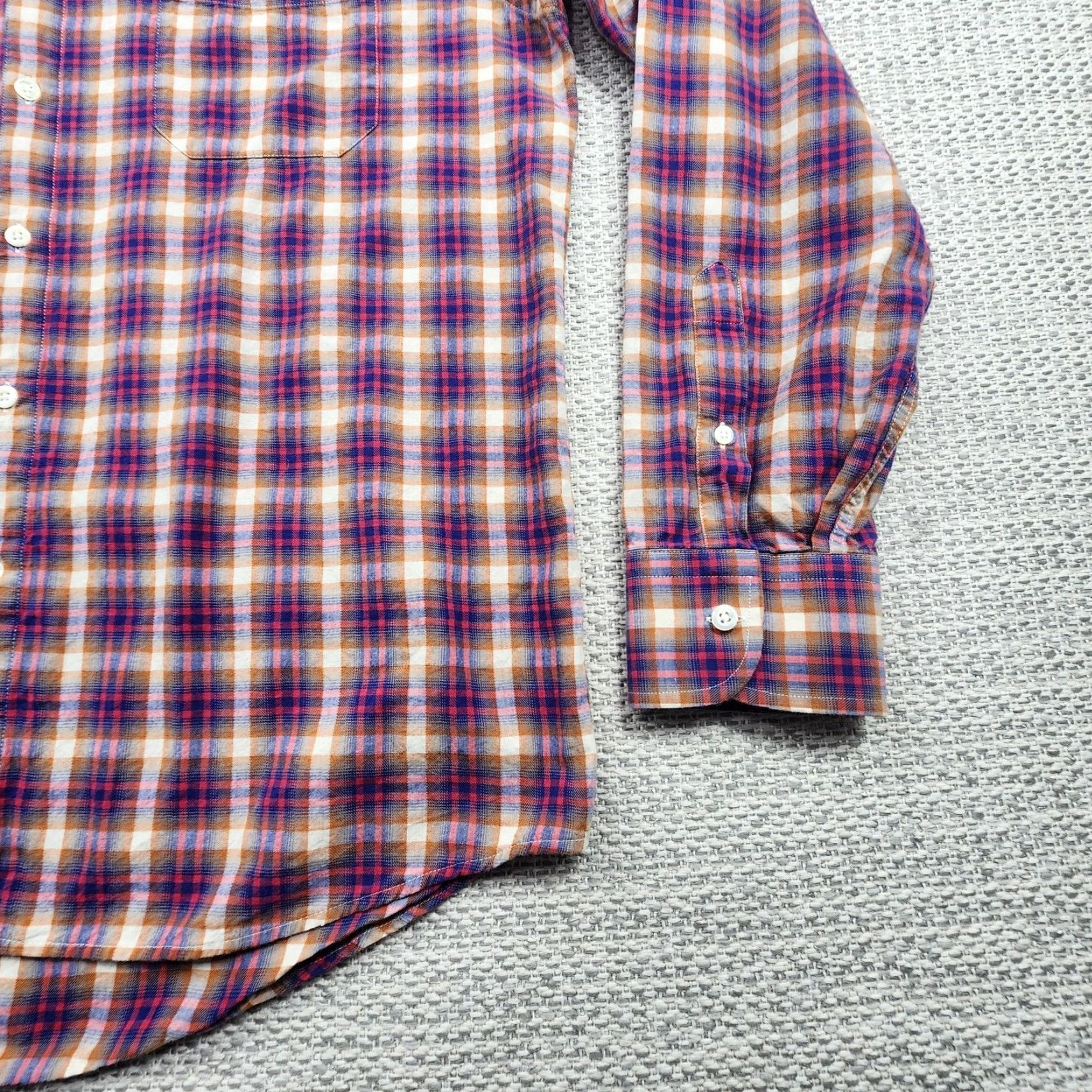 Billy Reid Billy Reid Shirt Mens XL Multicolor Plaid Button-Up Long Sleeve Standard Cut Size US XL / EU 56 / 4 - 2 Thumbnail