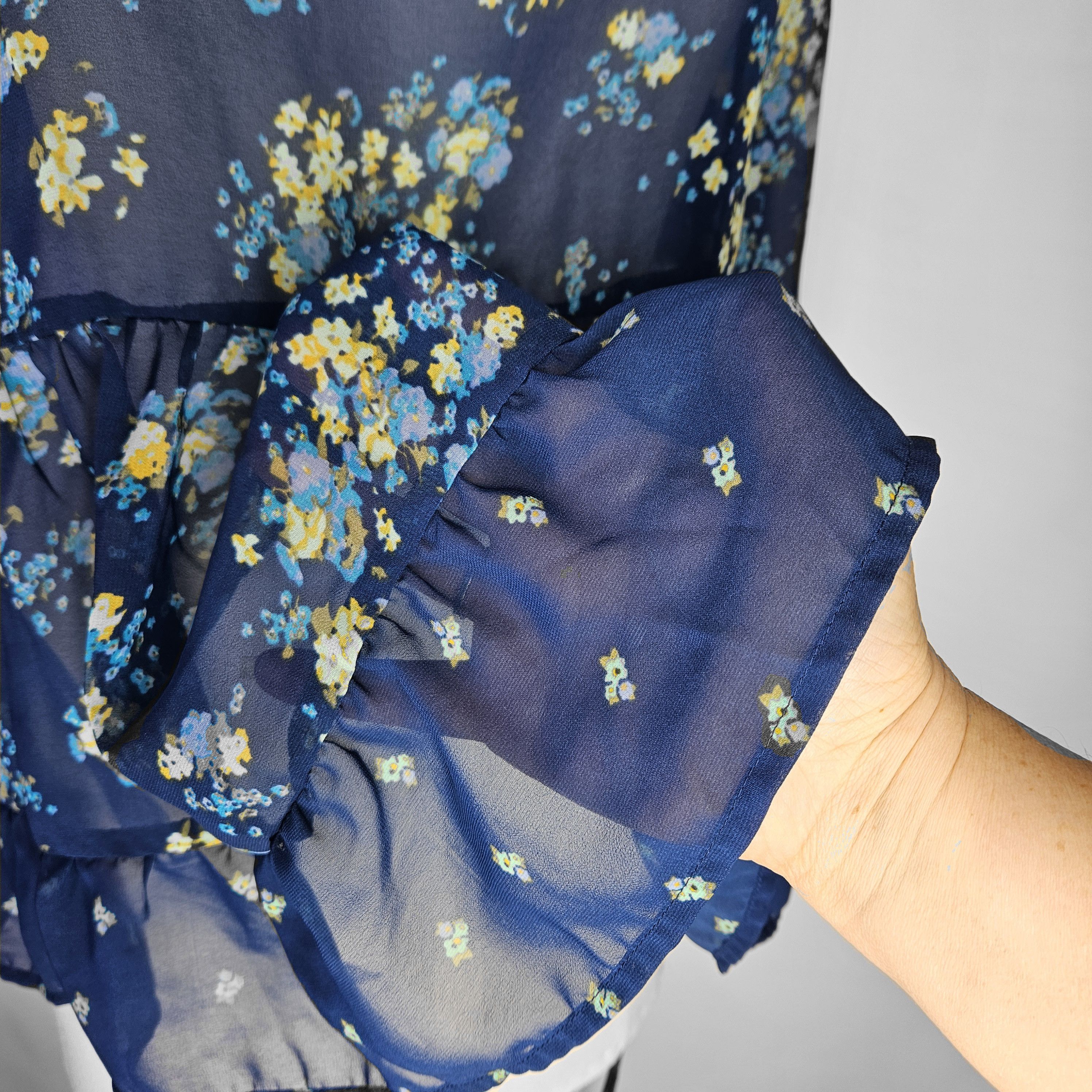 Mossimo Mossimo Size XXL Top Sheer Chiffon Ruffled Ditzy Floral Size XXL / US 16-18 / IT 52-54 - 5 Thumbnail