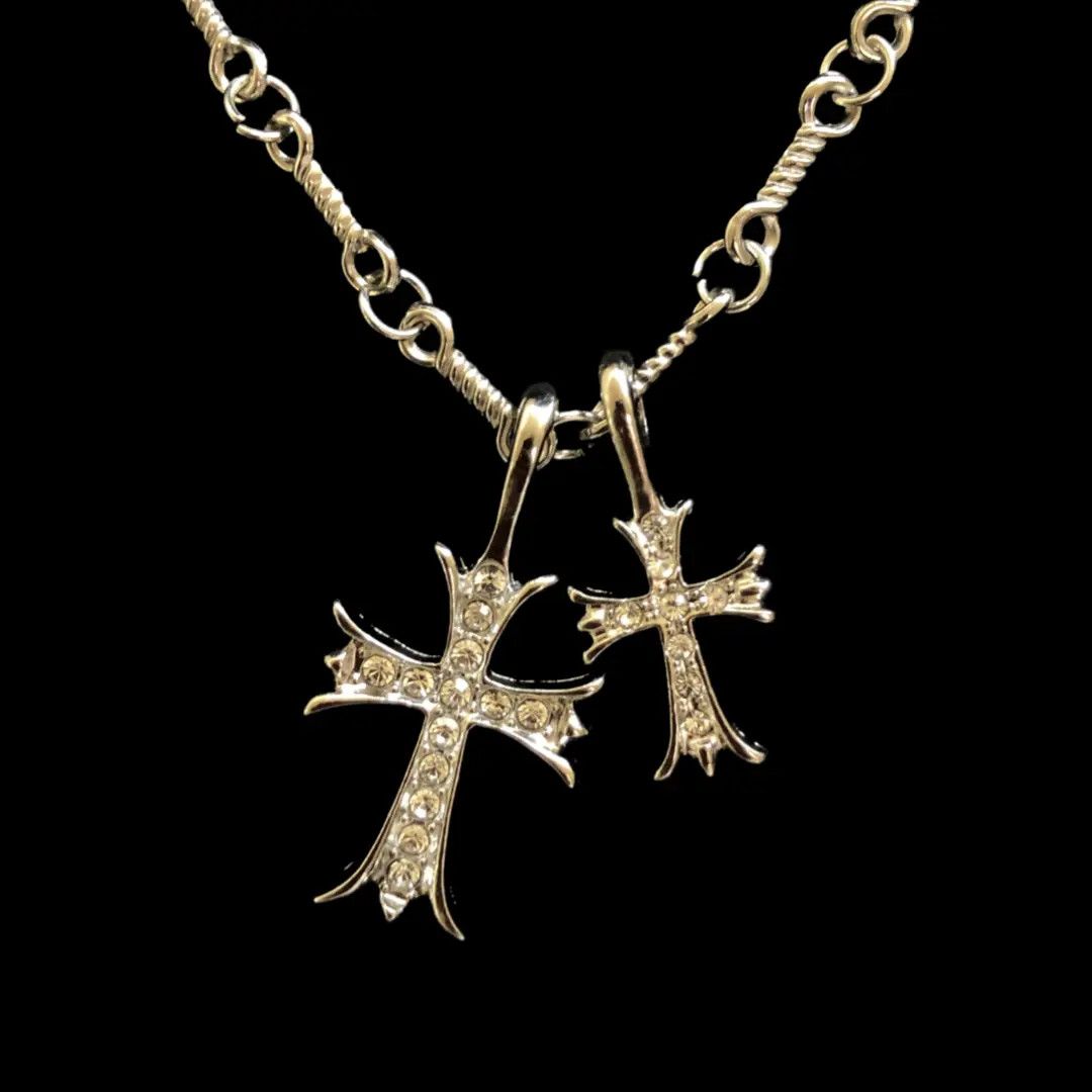 Jewelry Double Cross Necklace Punk Gothic Size ONE SIZE - 3 Thumbnail
