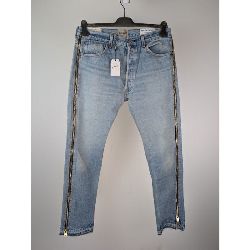 o1rshd1 Vintage Zip Denim Jeans in Indigo Blue