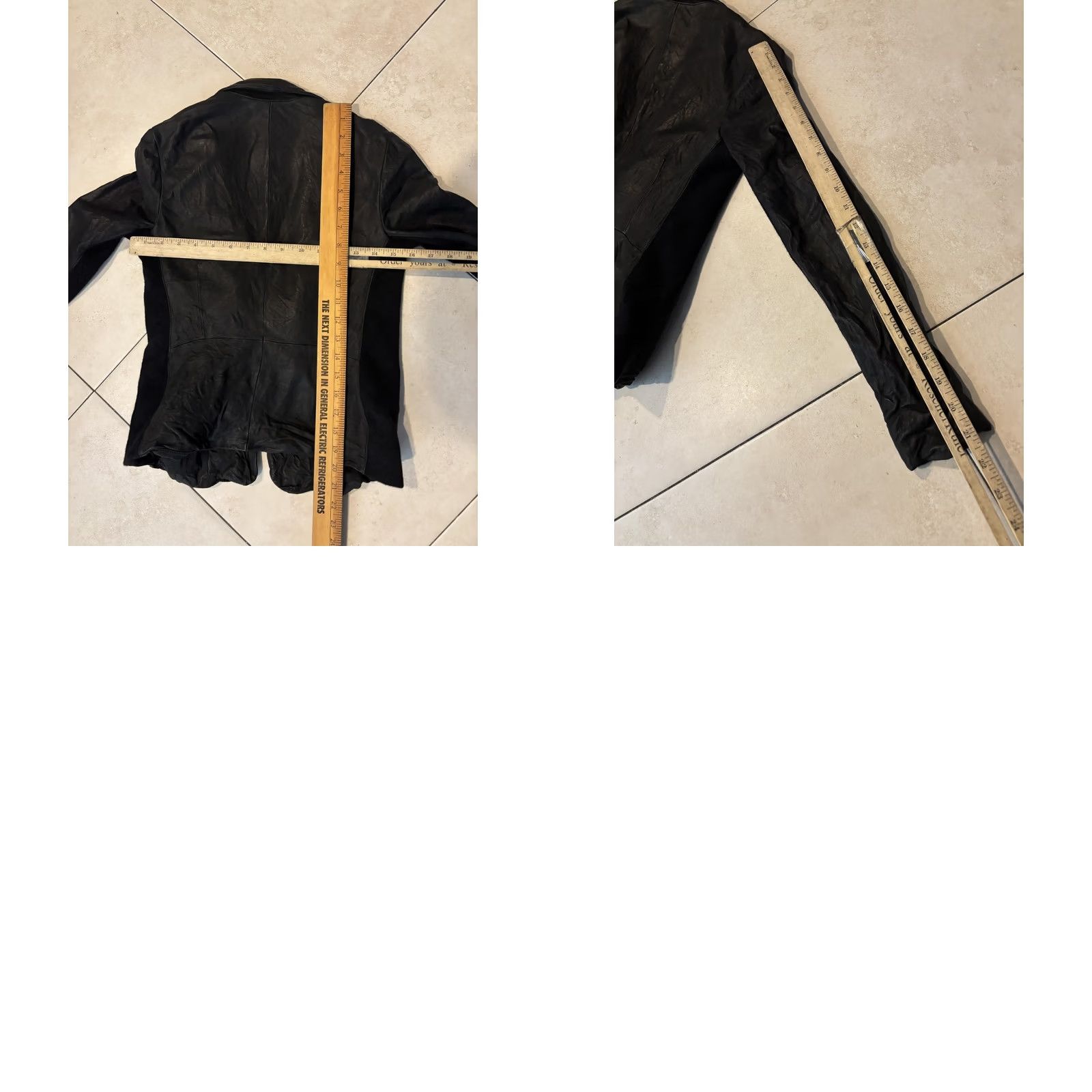 Vince Vince Womens Jacket Black Textured Leather Blazer Two Button Wool Side Panels Size 2 Size XS / US 0-2 / IT 36-38 - 8 Thumbnail
