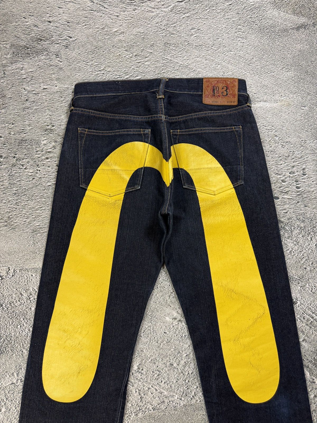 Evisu Evisu jeans daicock big logo yellow selvedge denim Size US 31 - 2 Thumbnail
