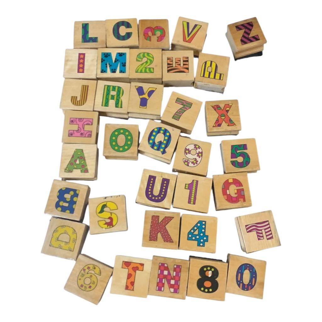 Other 35 VINTAGE Rubber Stamps Alphabet Letters Numbers Westwater Size ONE SIZE - 6 Thumbnail